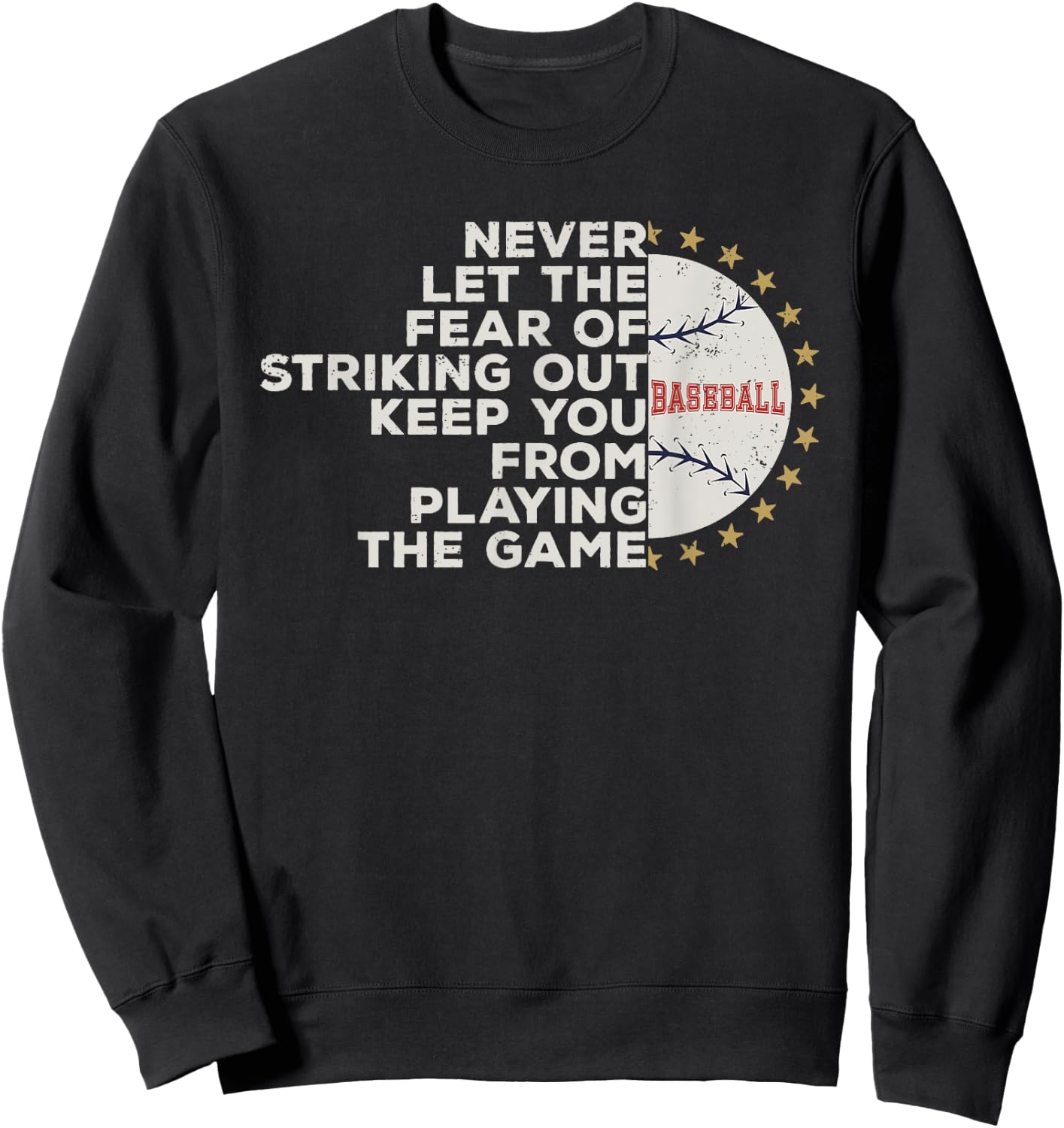 Baseball Distress sayings vintage funny baseball player fan Sweatshirt - Sweatshirt | Black