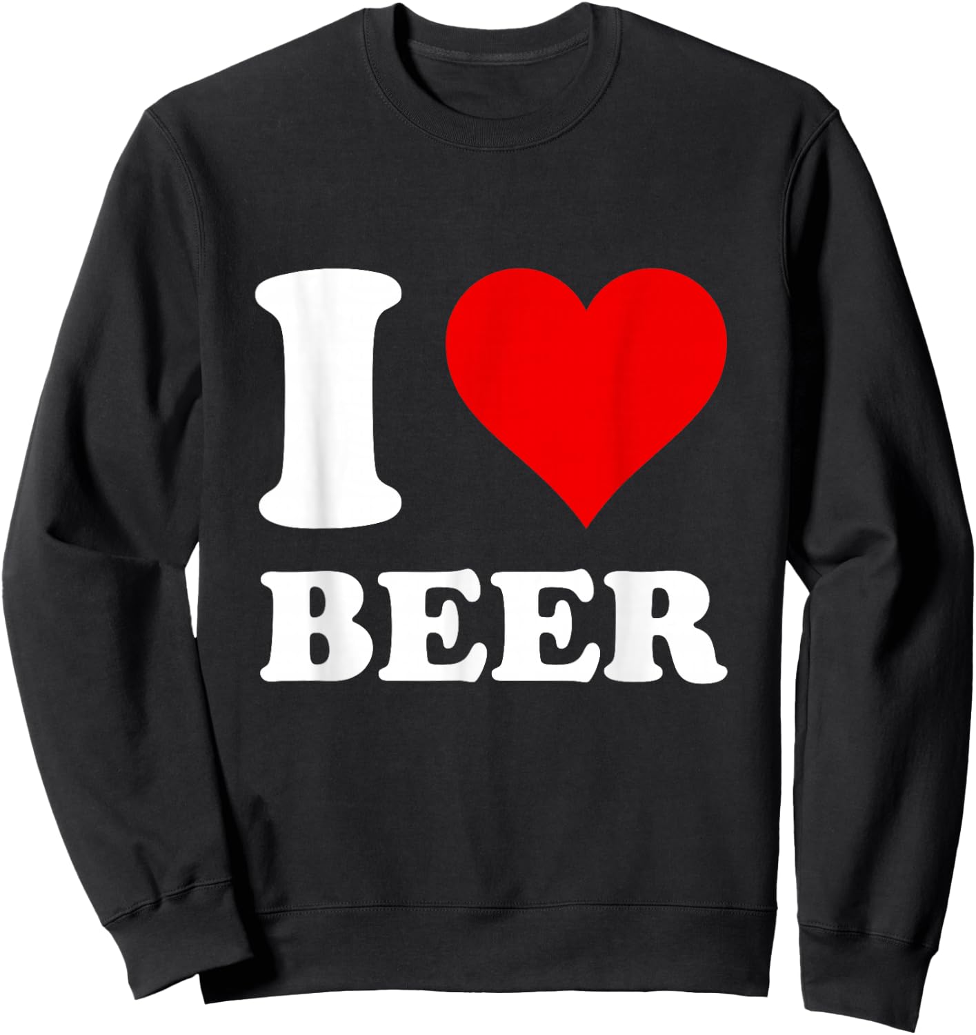 Red Heart I Love Beer Sweatshirt - Sweatshirt | Black