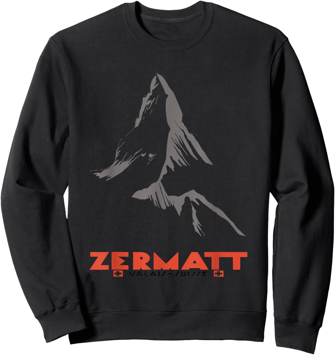 Moutain In Zermatt, Valais, Switzerland Sweatshirt - Sweatshirt | Black