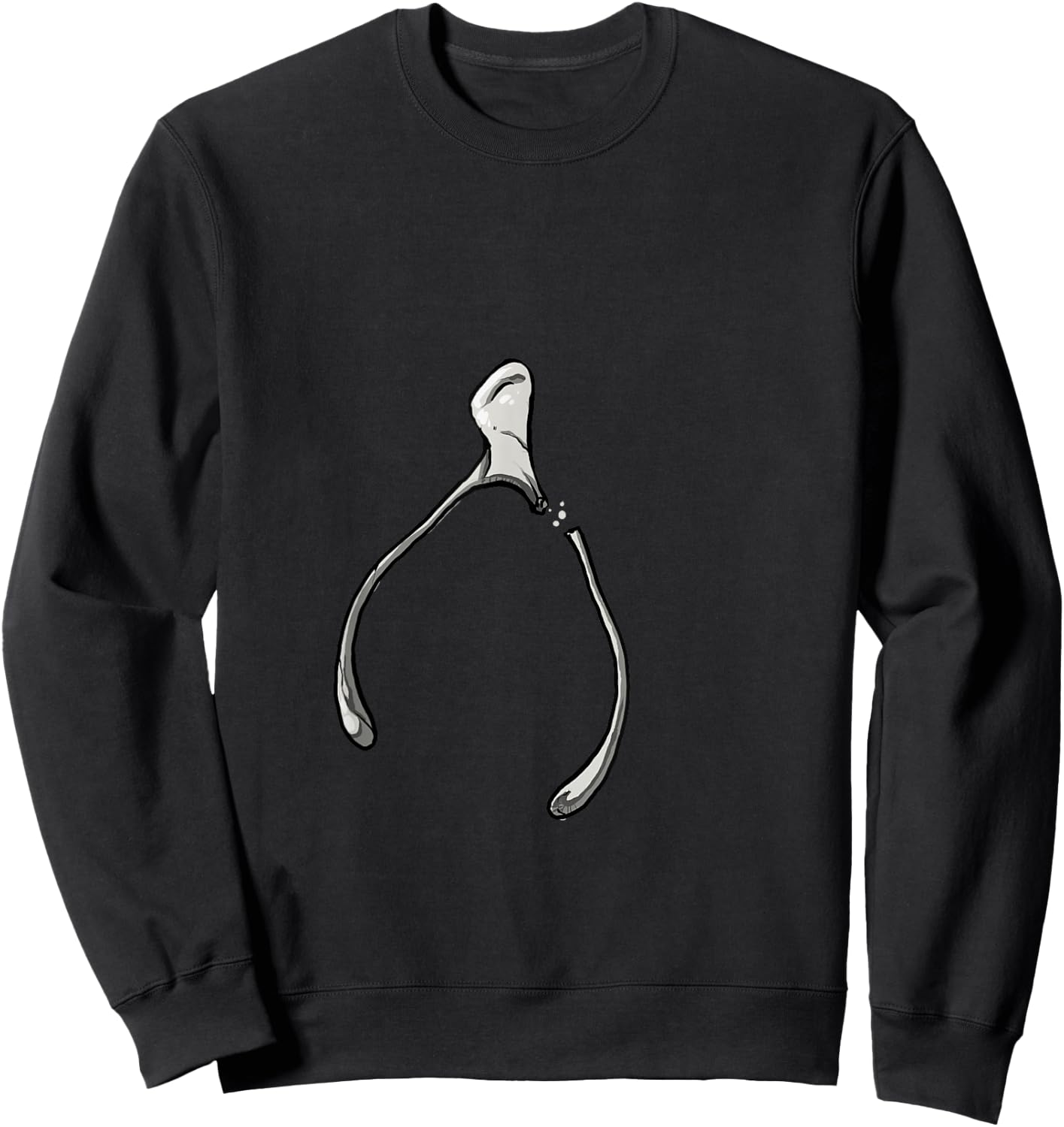 Oh, Snap! Funny Turkey Day Print Wishbone Happy Thanksgiving Sweatshirt - Sweatshirt | Black