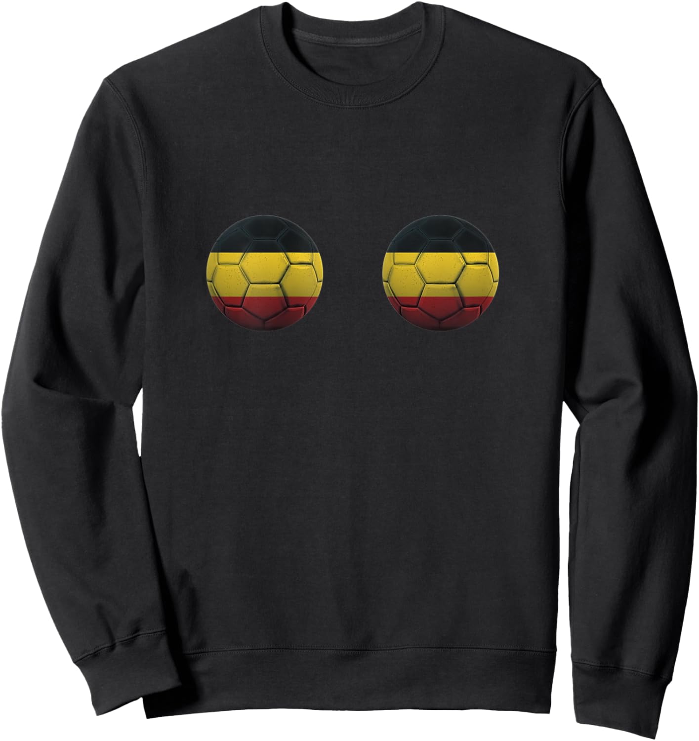 Belgium Soccer Shirt Belgian Flag Boobs Soccer Balls Sweatshirt - Sweatshirt | Black