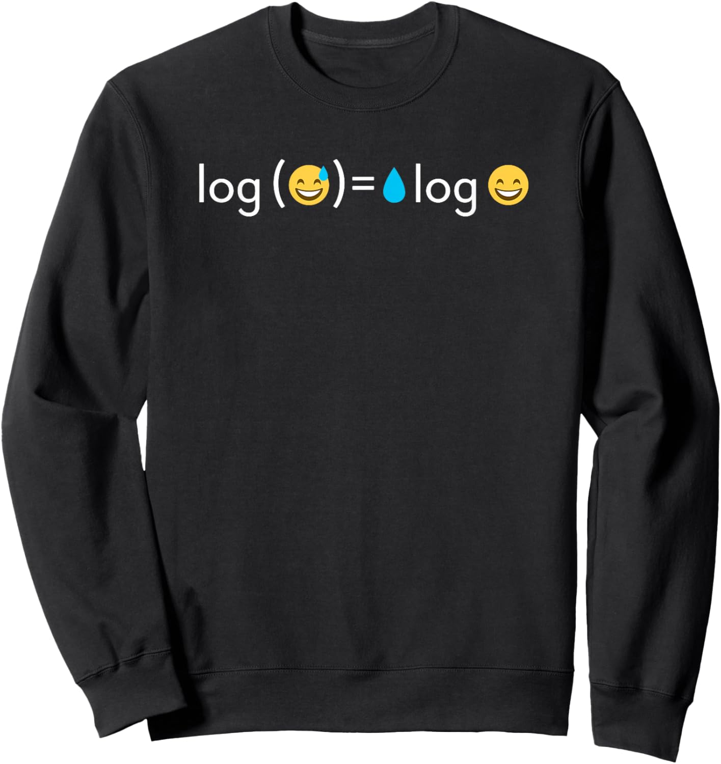 Funny Math Sweating Smile Face Emoticon for Math Teacher Sweatshirt - Sweatshirt | Black
