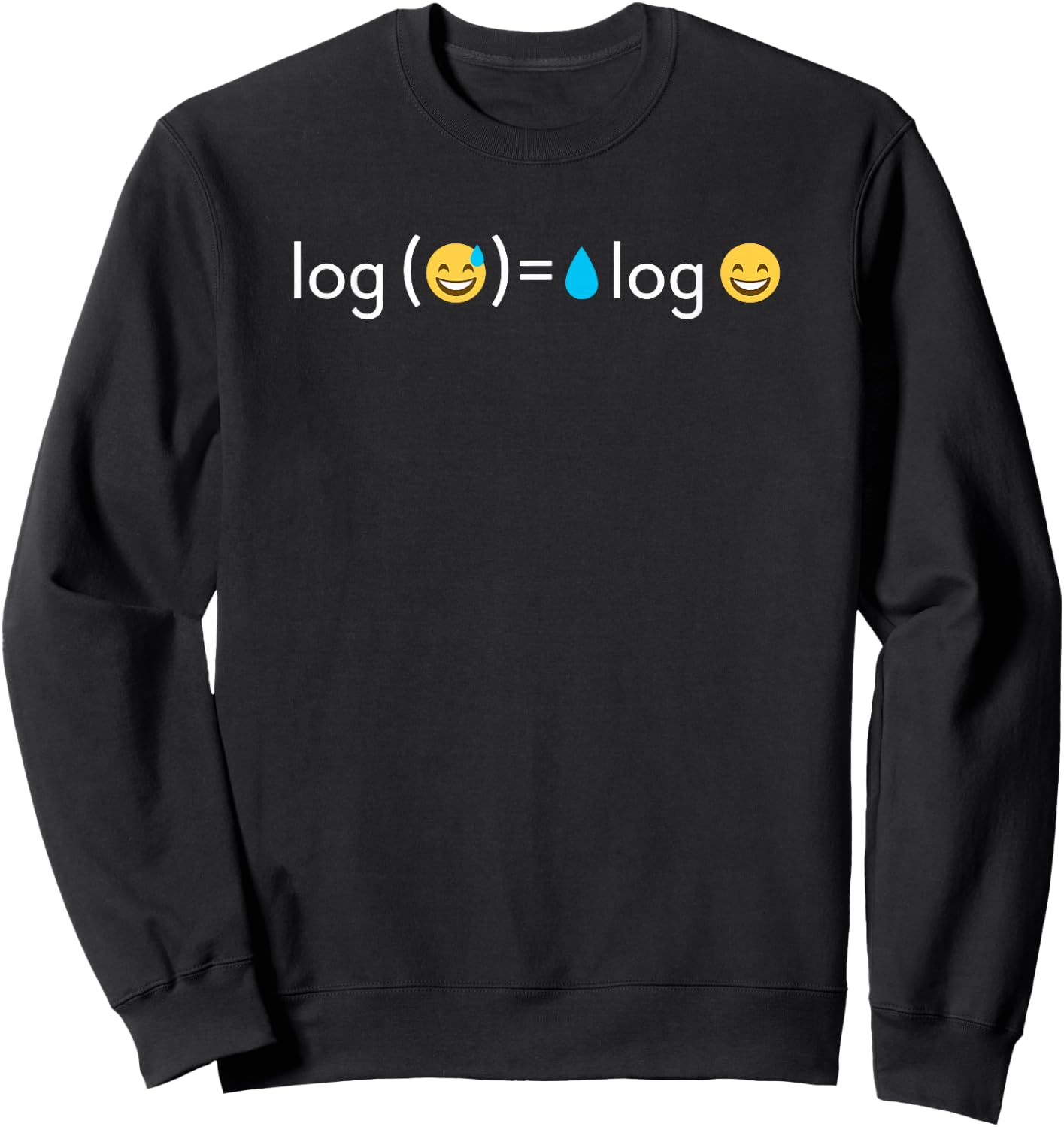 Logarithm Sweat Icon Joke | Math Teacher Joke Sweatshirt - Sweatshirt | Black