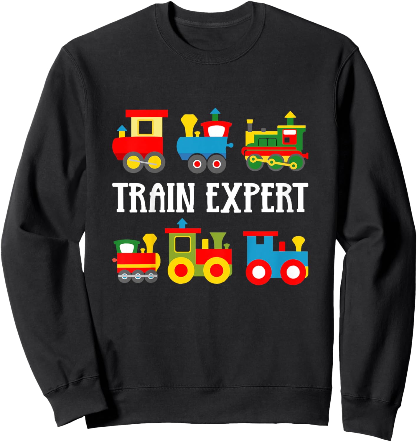 Trains Funny Boys Train Expert Kids Sweatshirt - Sweatshirt | Black
