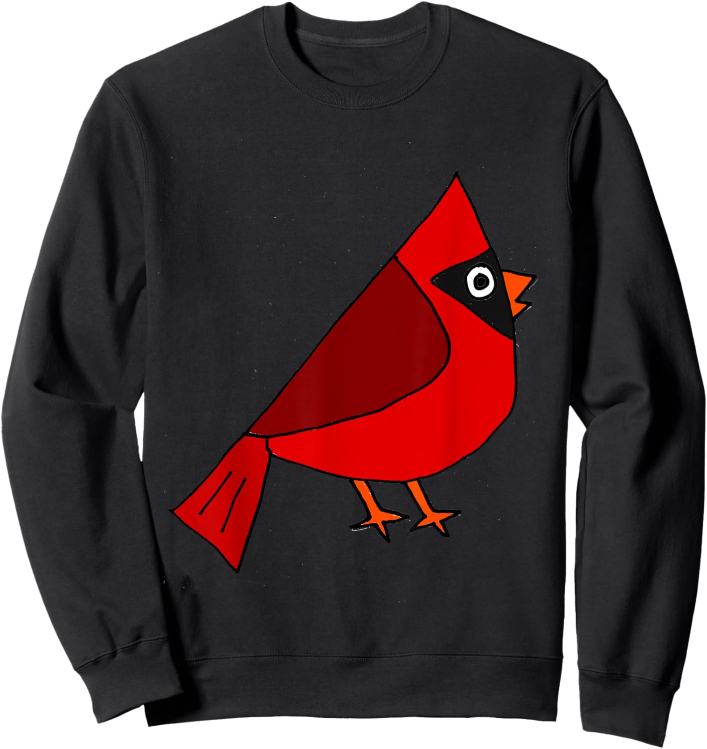 SmileteesBirds Cool Cardinal Red Bird Art Sweatshirt - Sweatshirt | Black