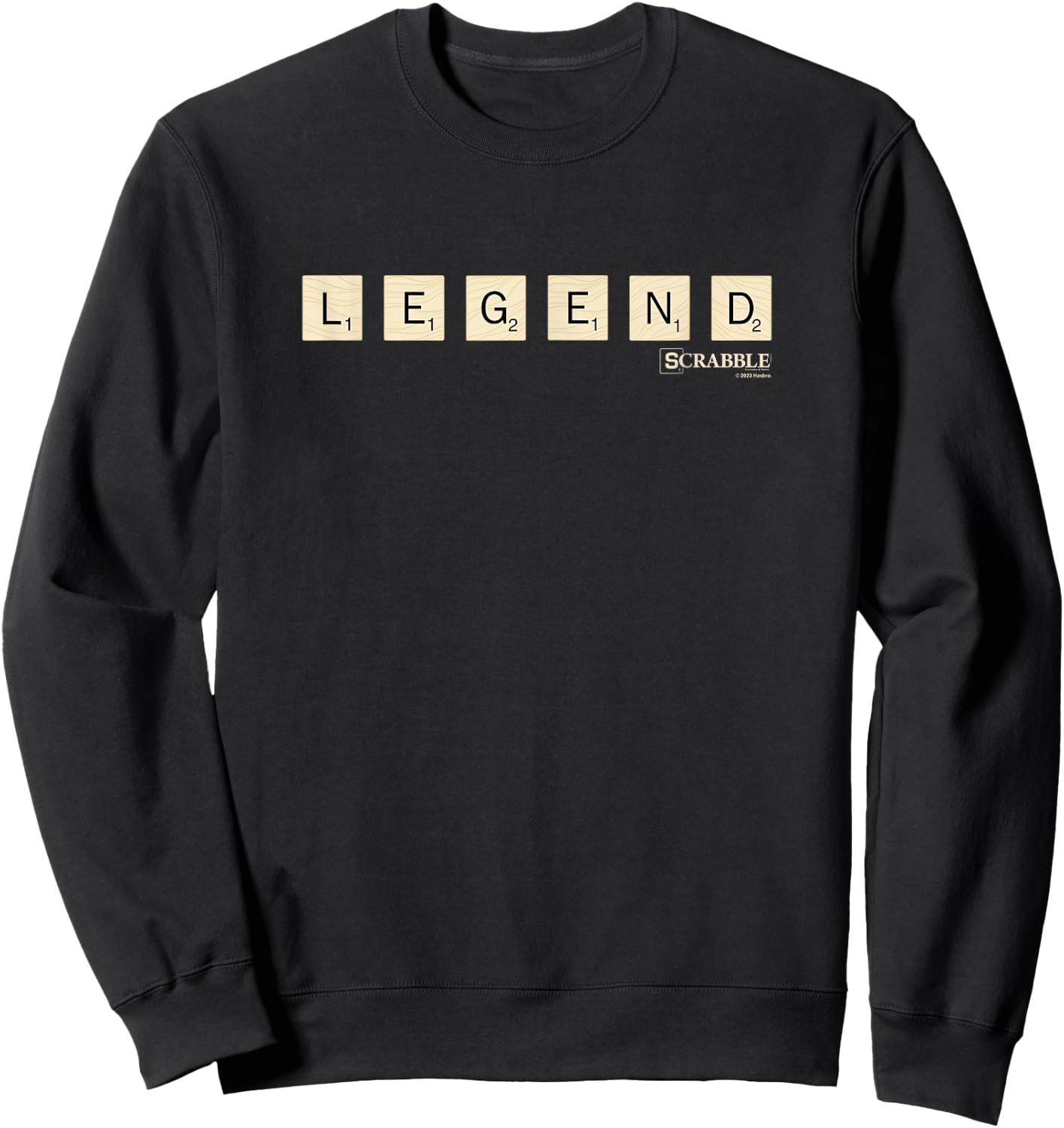 Scrabble Legend Vintage Letter Tiles Logo Sweatshirt - Sweatshirt | Black