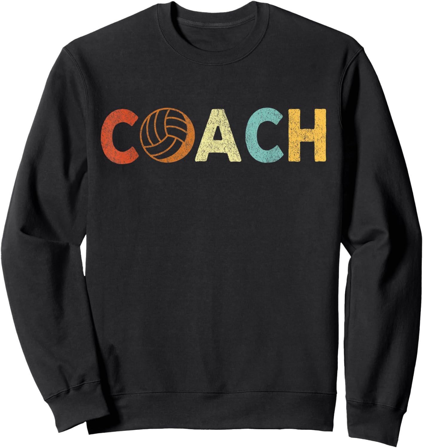 Vintage Volleyball Coach Volleyball Coaching Retro Sweatshirt - Sweatshirt | Black