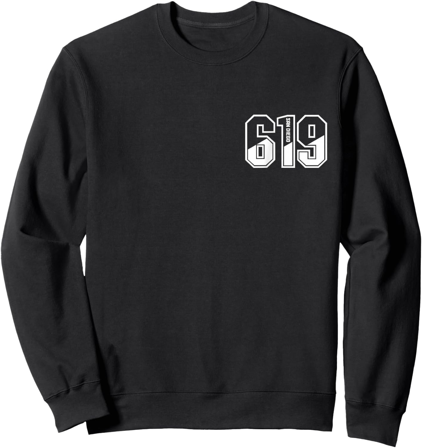 619 Area Code Pride Vintage San Diego California Sweatshirt - Sweatshirt | Black