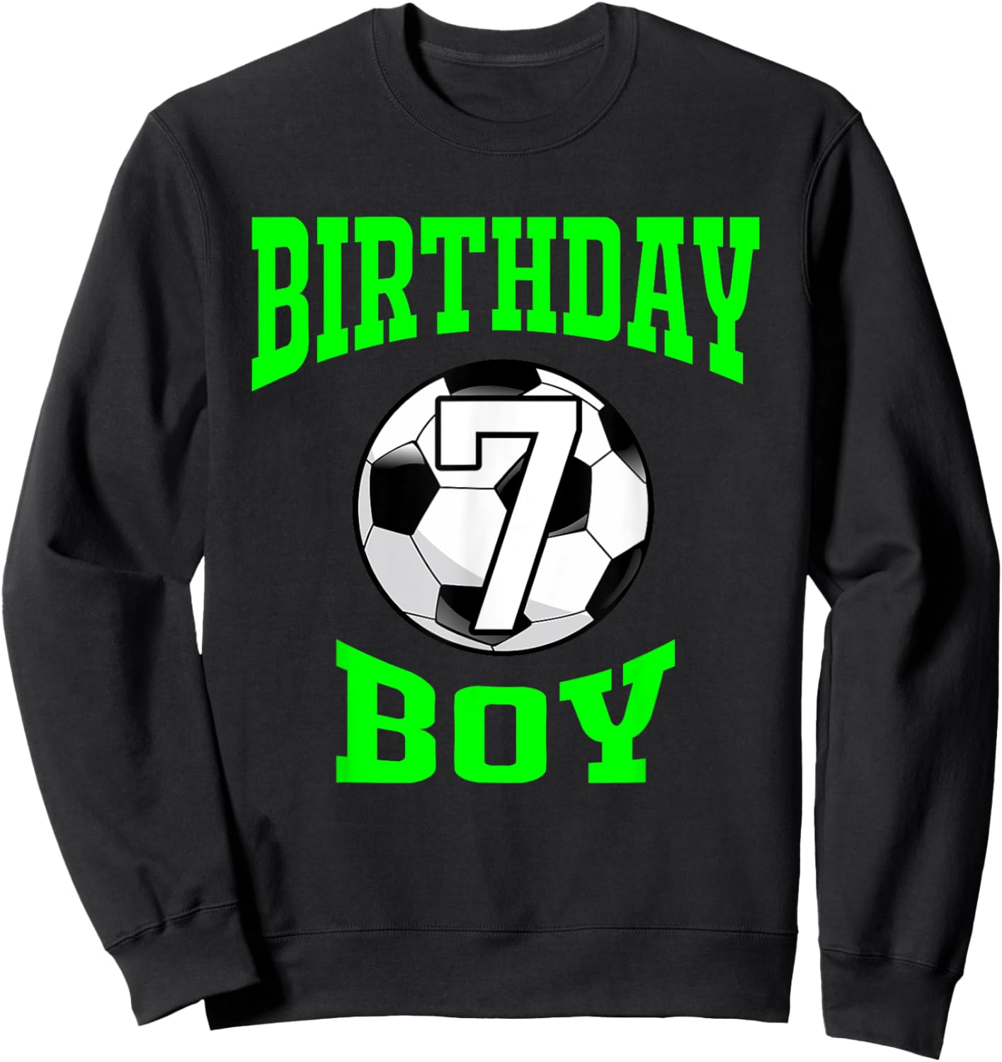 7th Birthday Boy Shirt - Soccer T- Shirt 7 years old kid Sweatshirt - Sweatshirt | Black