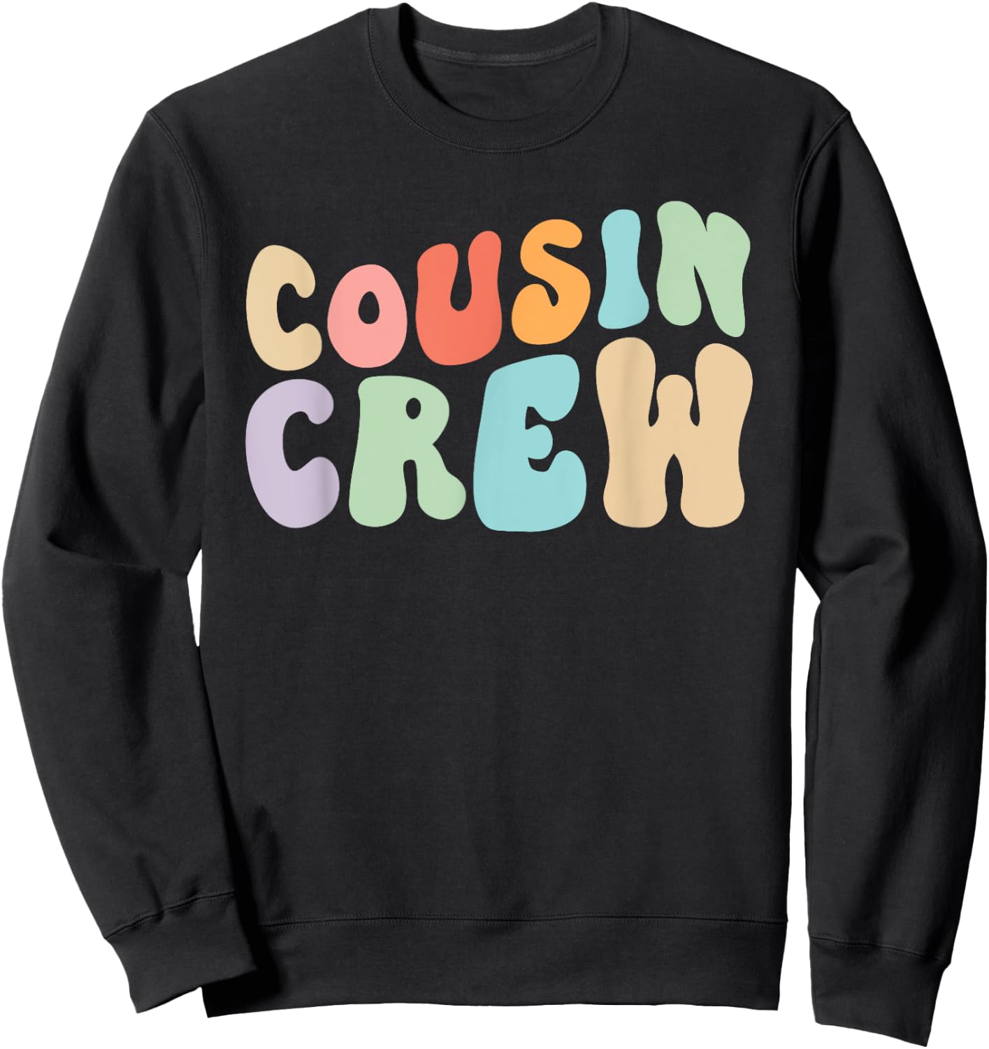 Vintage Cousin Crew Groovy Retro Design Family Matching Cool Sweatshirt - Sweatshirt | Black