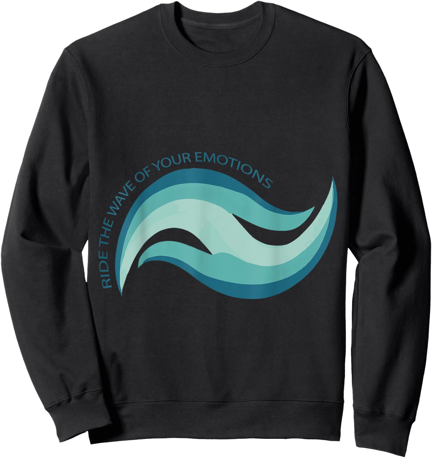 DBT Ride the Wave of your emotions mindfulness Therapy Sweatshirt - Sweatshirt | Black
