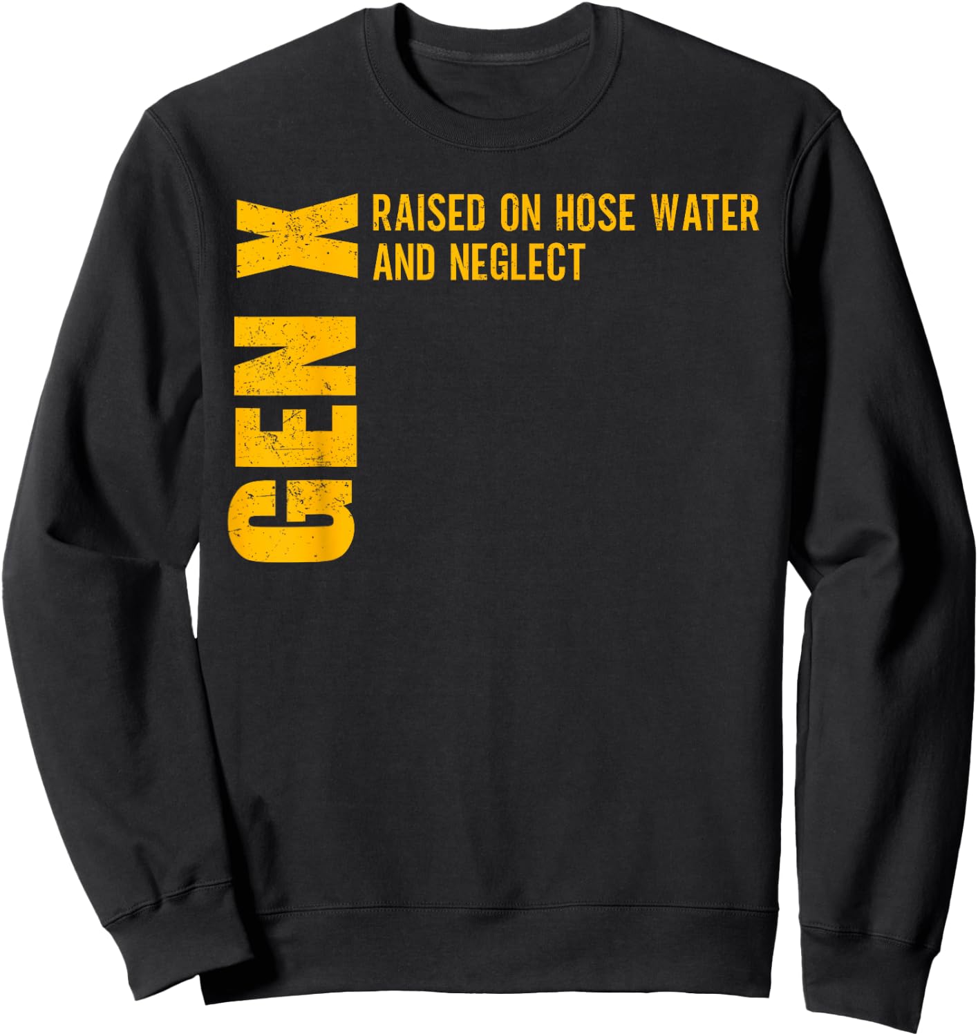 Gen X Raised on Hose Water and Neglect Funny Gen X Sweatshirt - Sweatshirt | Black