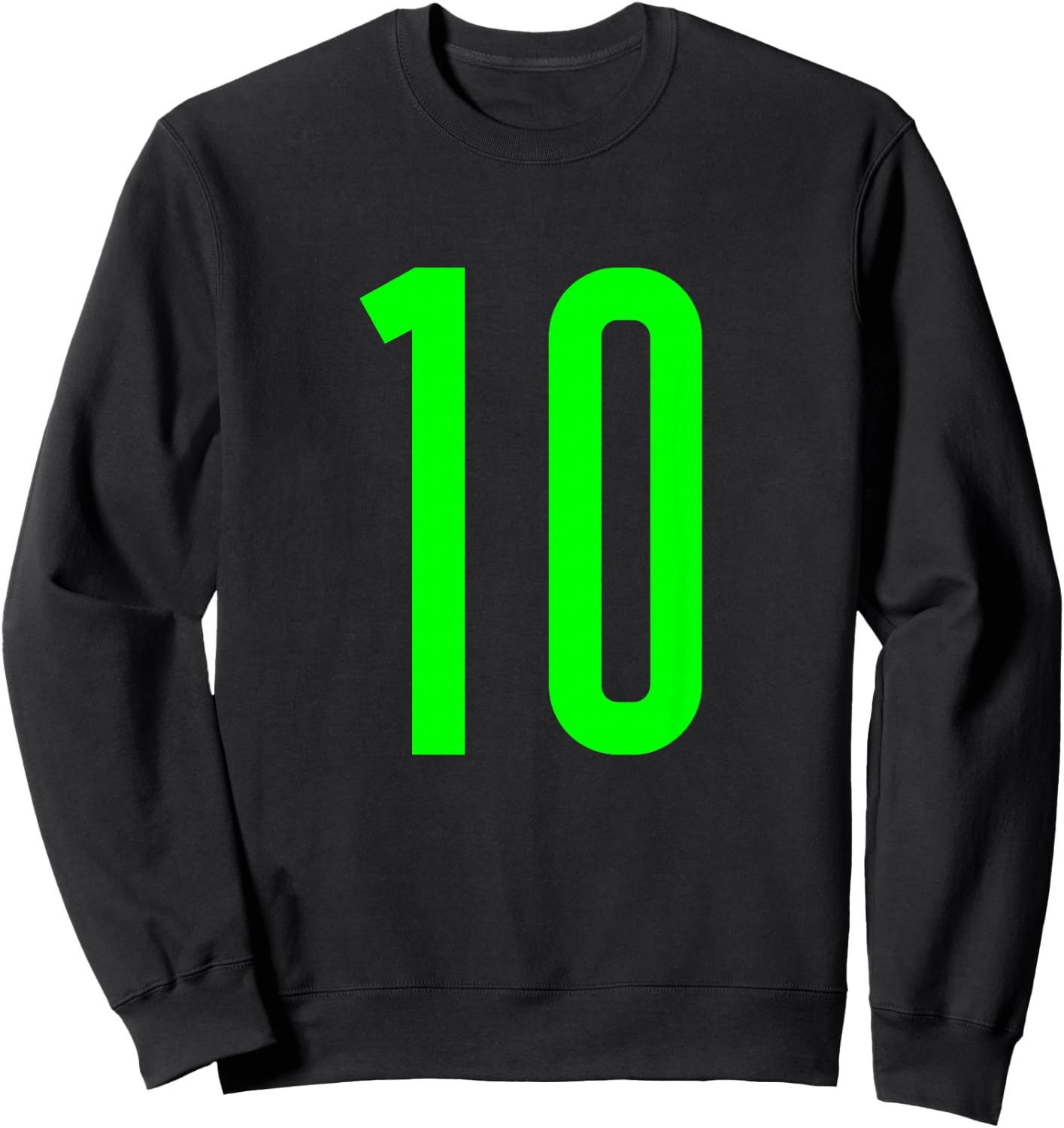 Green Sport Team Number #10 Sweatshirt - Sweatshirt | Black