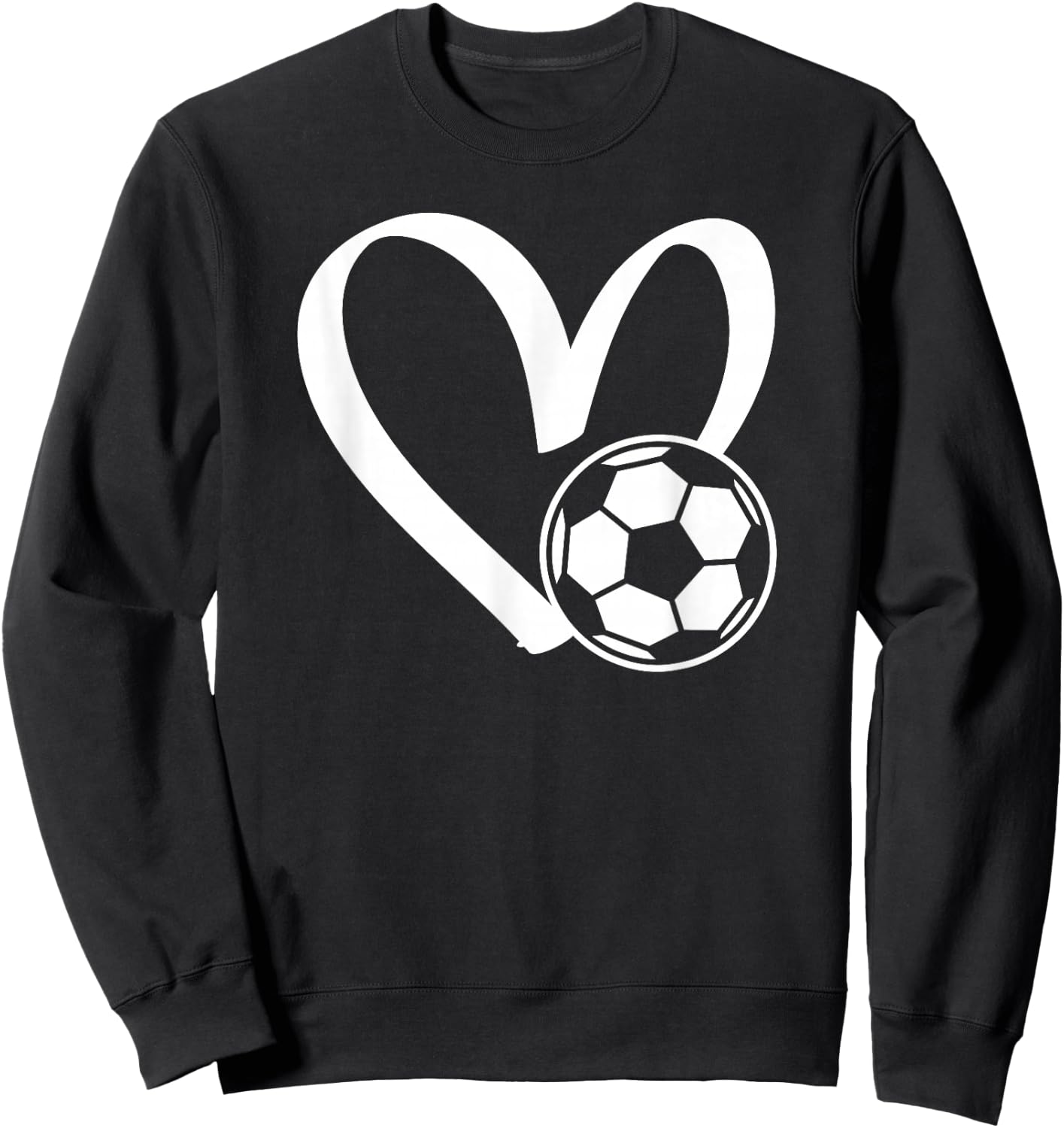 Soccer Ball Heart Sweatshirt - Sweatshirt | Black