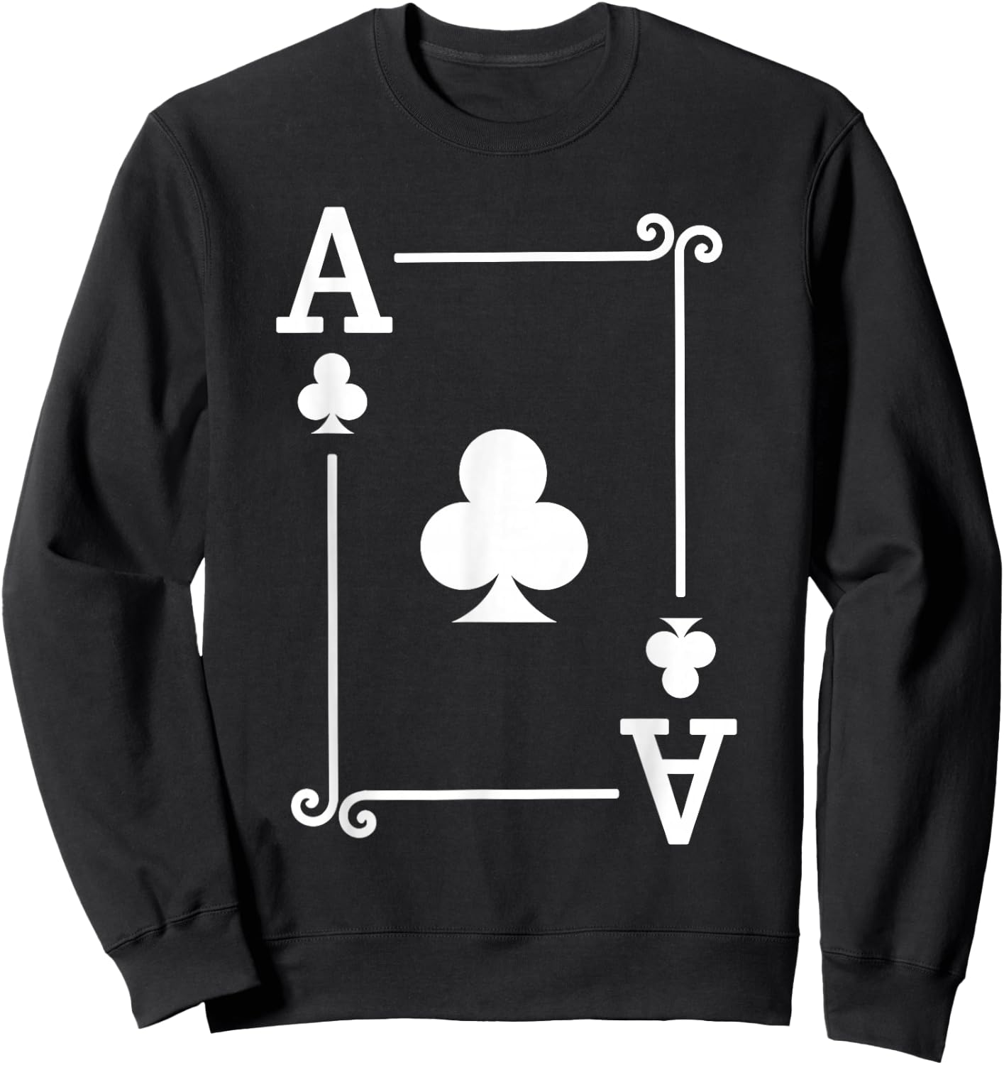 Playing Cards Costume - Ace Clubs Card - Ace Card Sweatshirt - Sweatshirt | Black