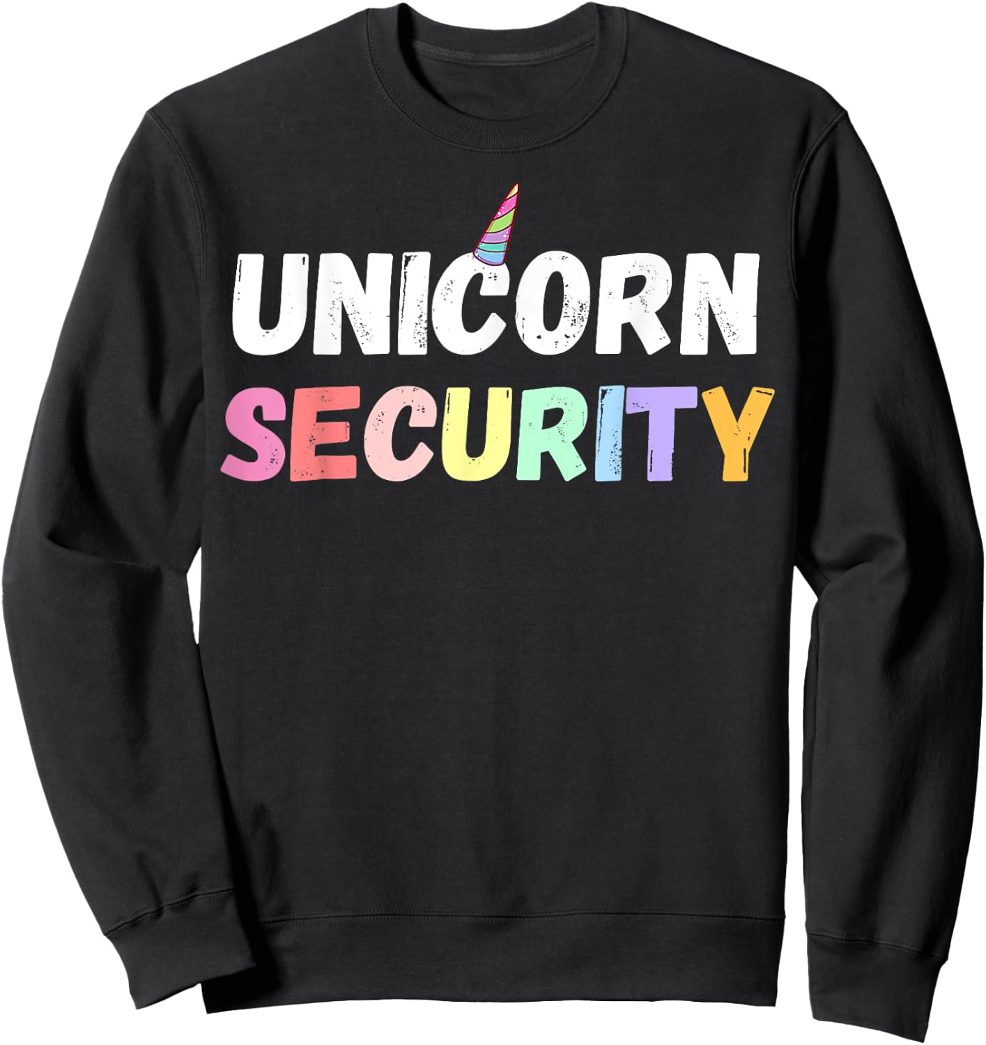 Halloween Mother Daughter Costume Unicorn Security Dad Mom Sweatshirt - Sweatshirt | Black