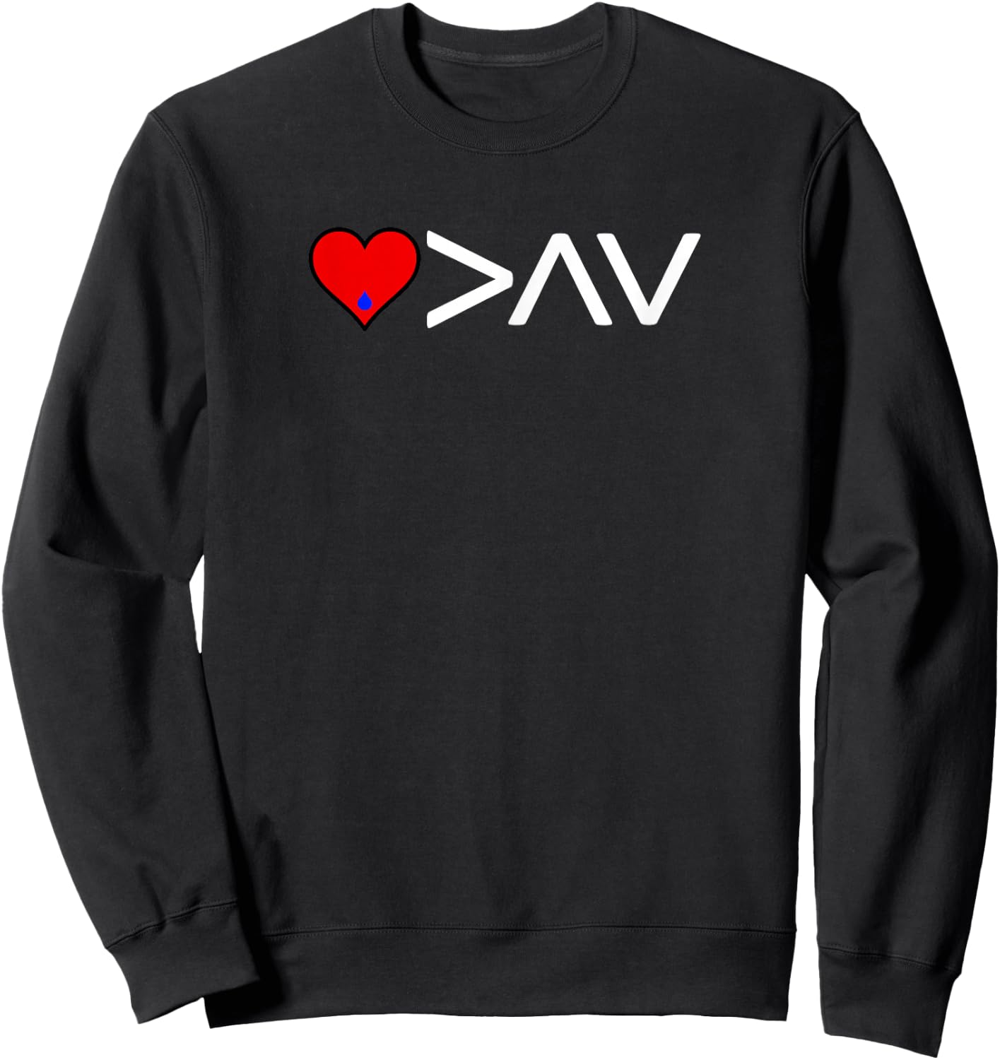 T1D Love is greater than the highs and lows of diabetes. Sweatshirt - Sweatshirt | Black