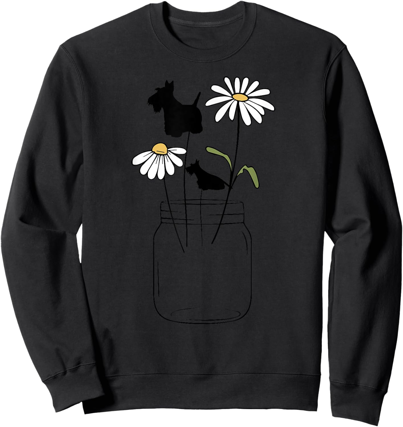 Scottie mom Scottish Terrier flower Sweatshirt - Sweatshirt | Black