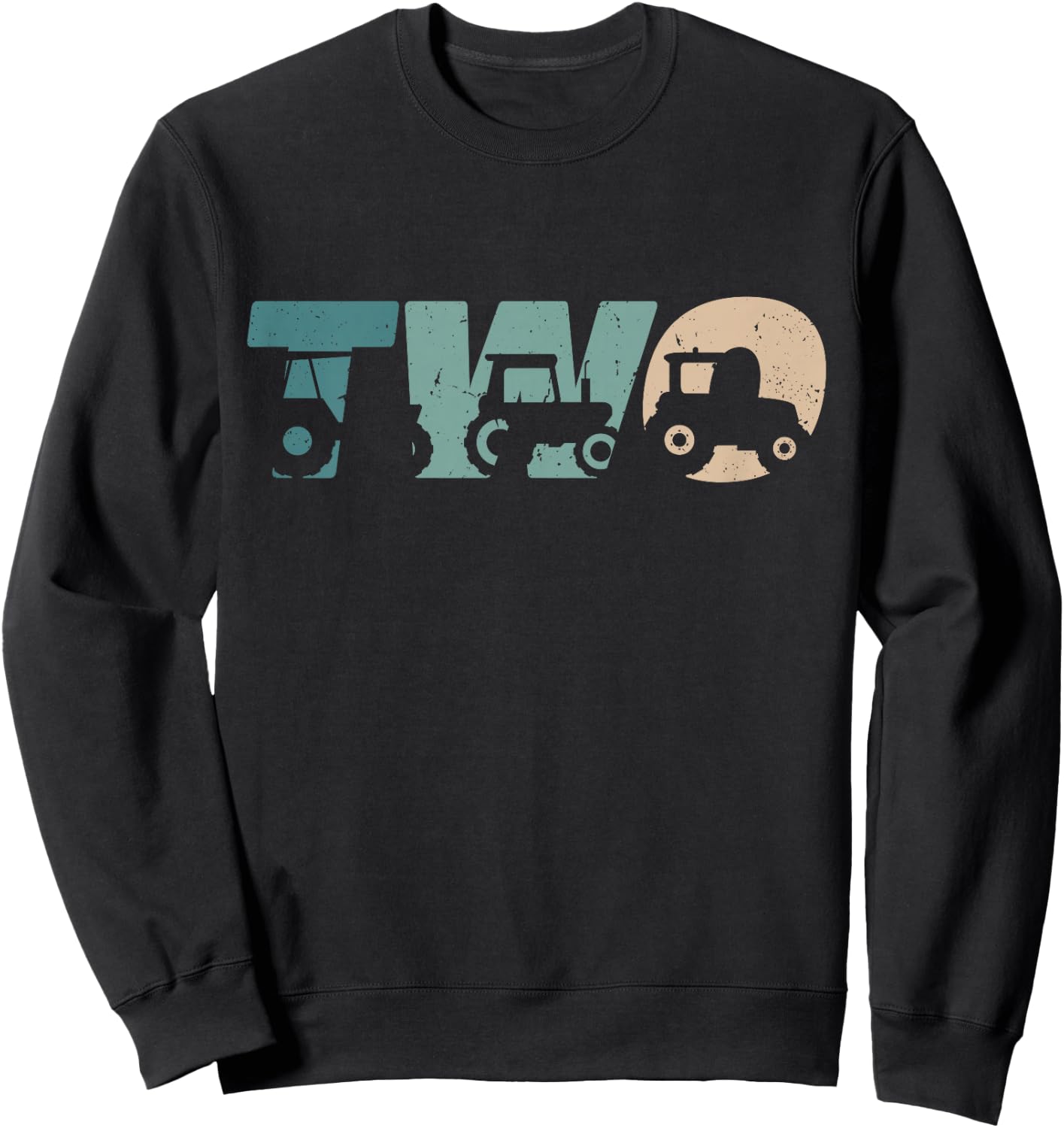 2 Year Old Shirt 2nd Birthday Tractor Farmer Boys Girls Kid Sweatshirt - Sweatshirt | Black