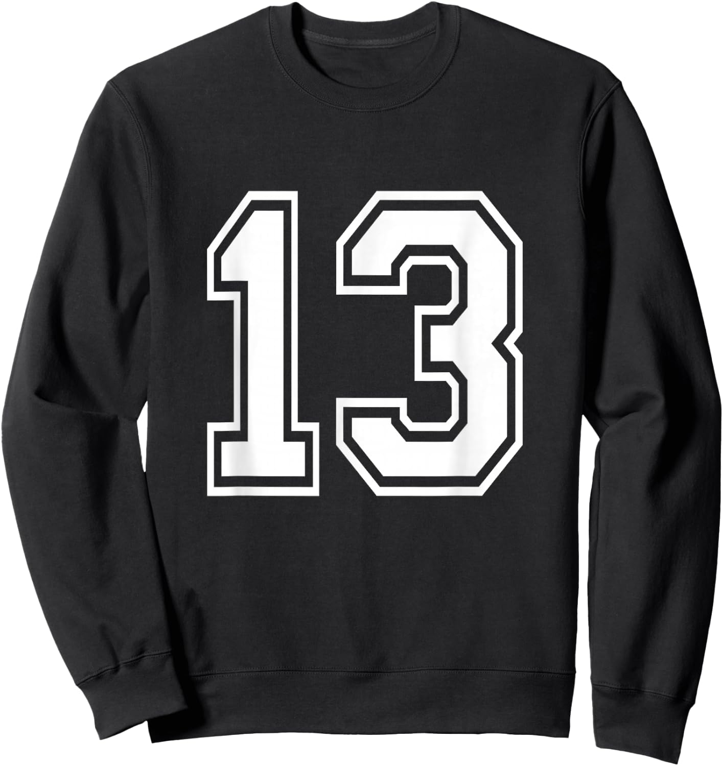 Number 13 Varsity Sports Team Jersey 13th Birthday 13 Years Sweatshirt - Sweatshirt | Black