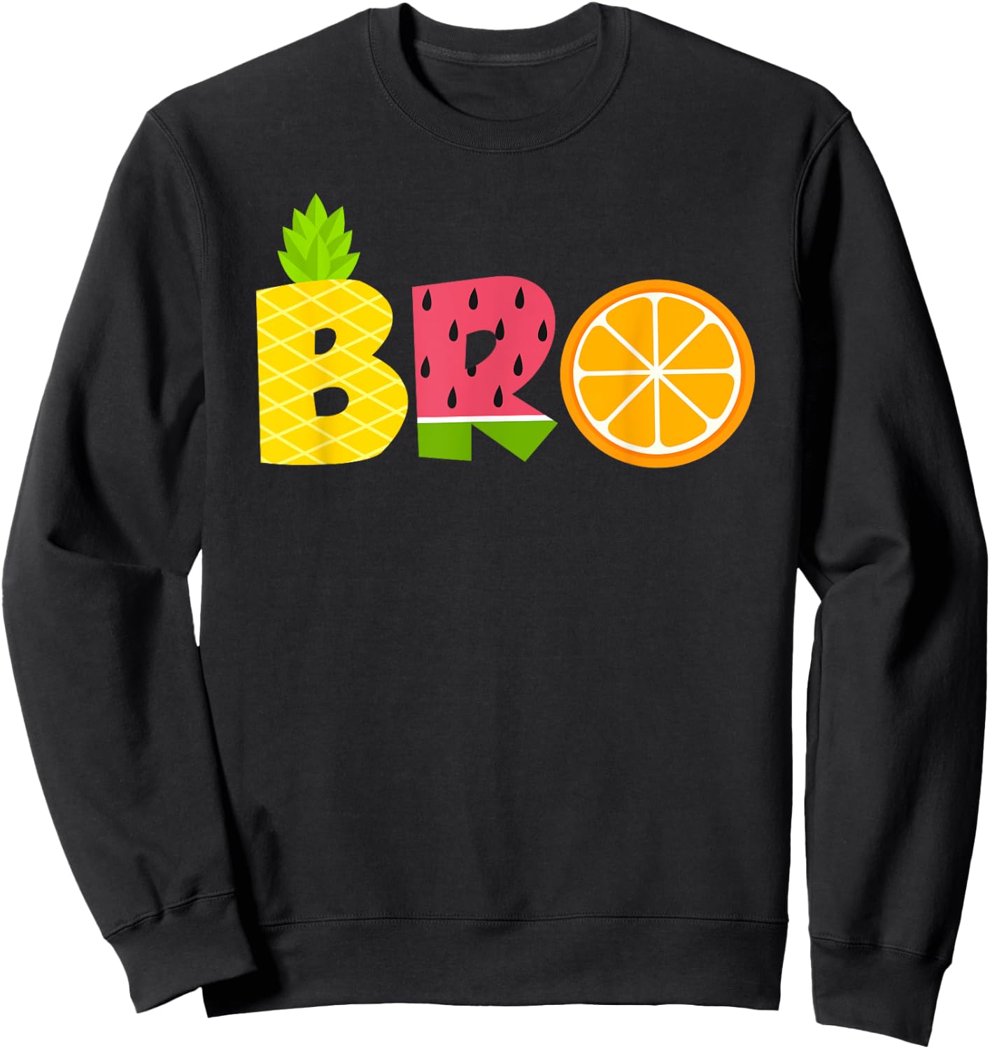 Funny Brother Fruitarian Lover Summer Boys Fruit Slice Sweatshirt - Sweatshirt | Black