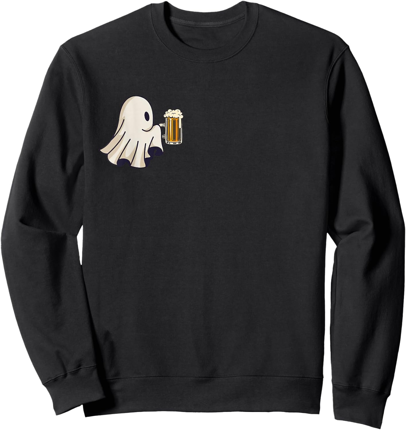 Little Ghost Drinking Beer Funny Halloween Costume Men Women Sweatshirt - Sweatshirt | Black