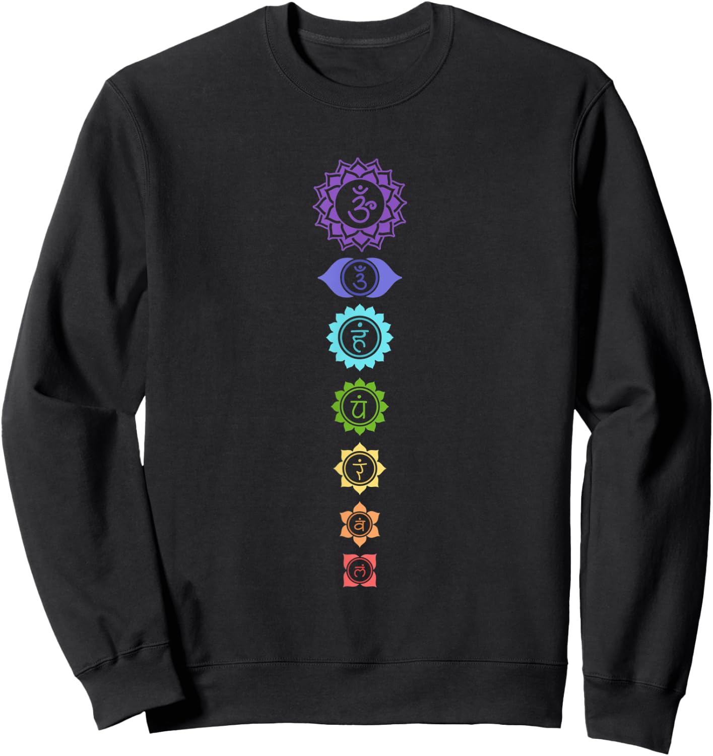 Seven Chakra Crystals Healing Colors Reiki Master Sweatshirt - Sweatshirt | Black