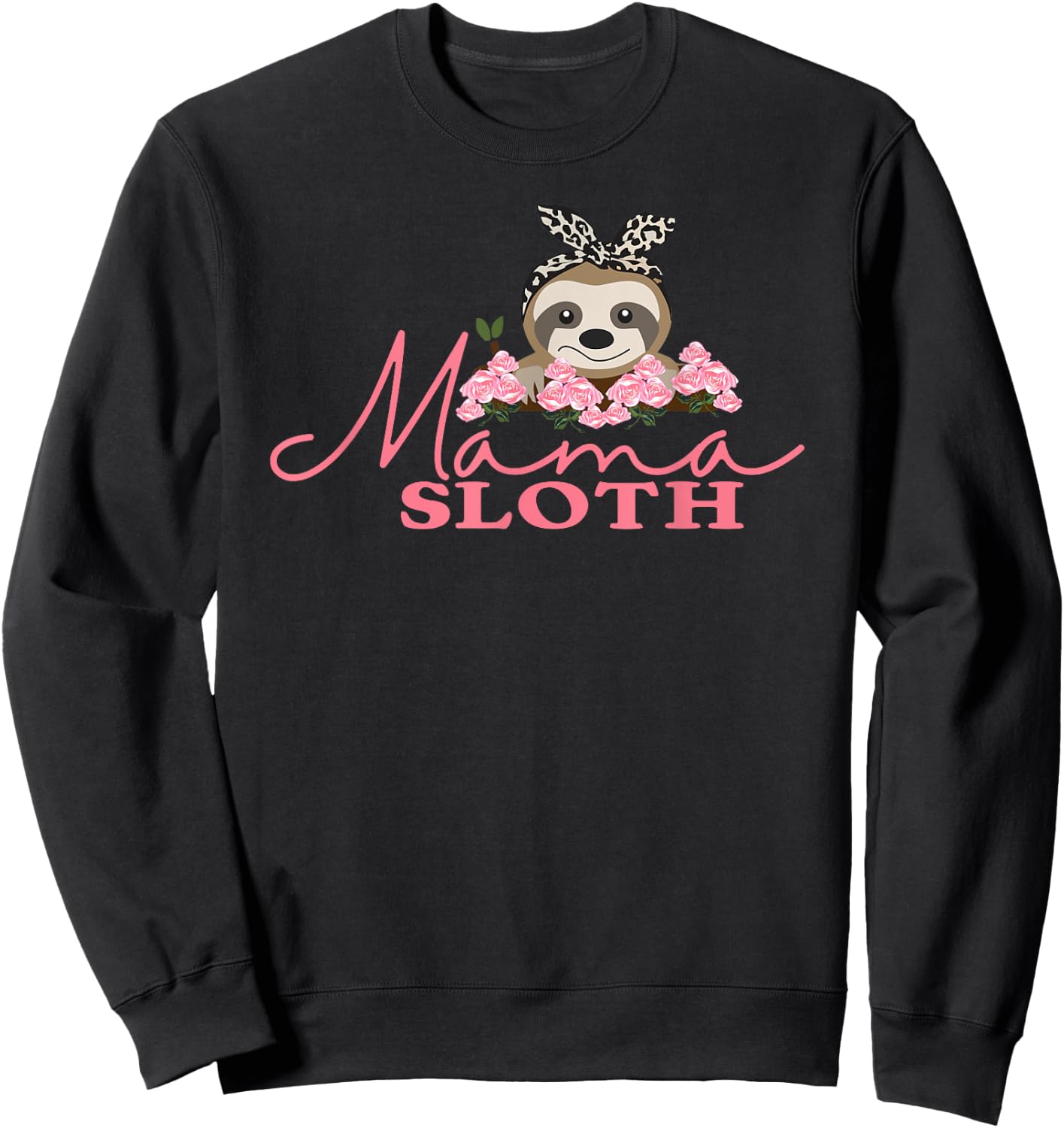 Mama Sloth , I Love Mom, Girls Sloth Sweatshirt - Sweatshirt | Black