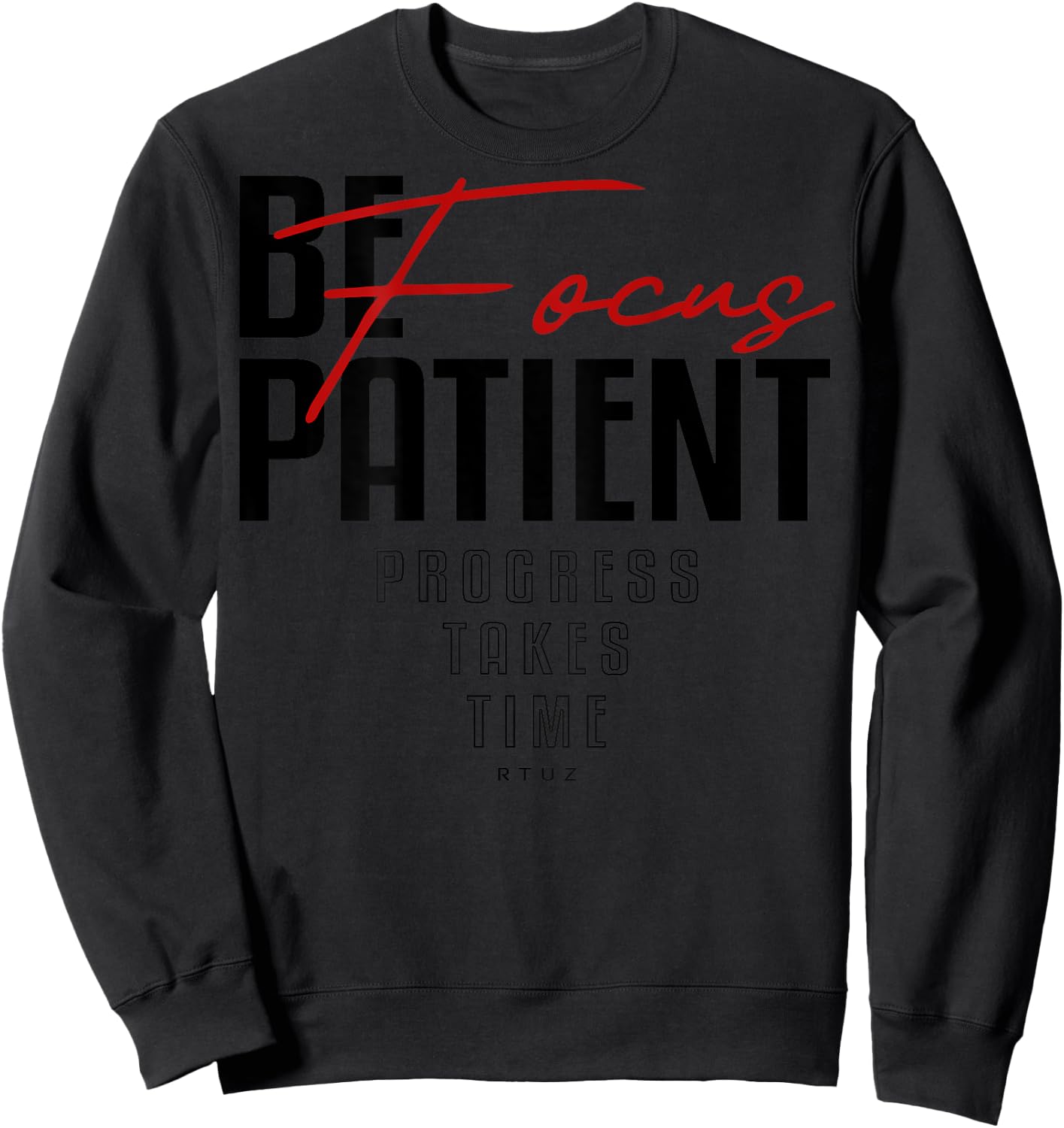 Fitness Quote Y2K Gym Training Back Print Yoga Sport Workout Sweatshirt - Sweatshirt | Black