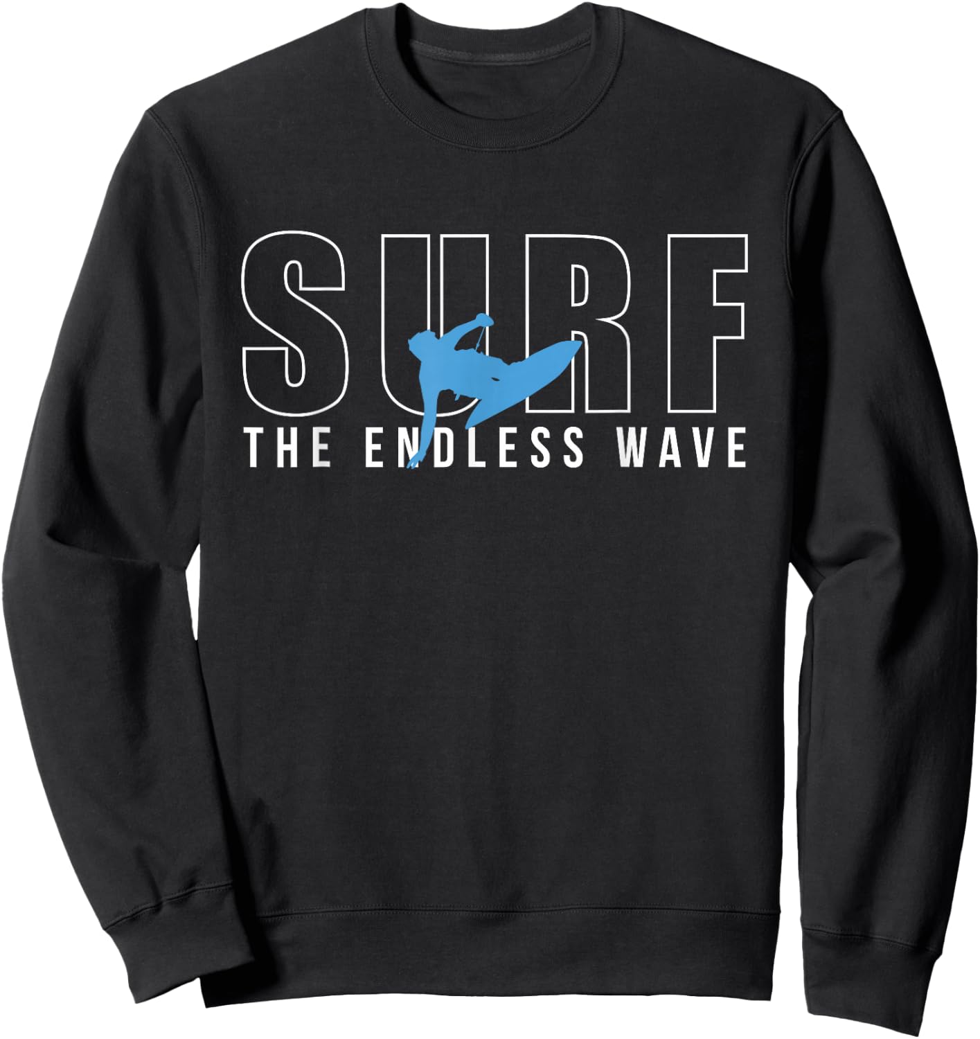 Surf The Endless Wave Wakeboard Wakeboarding Board Wakesurf Sweatshirt - Sweatshirt | Black