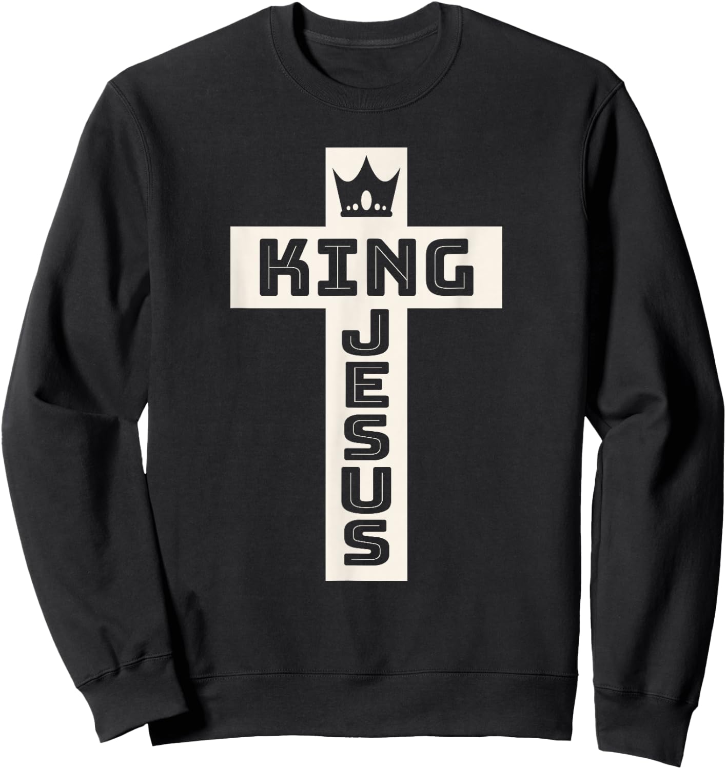 King Jesus Christian Cross Sweatshirt - Sweatshirt | Black