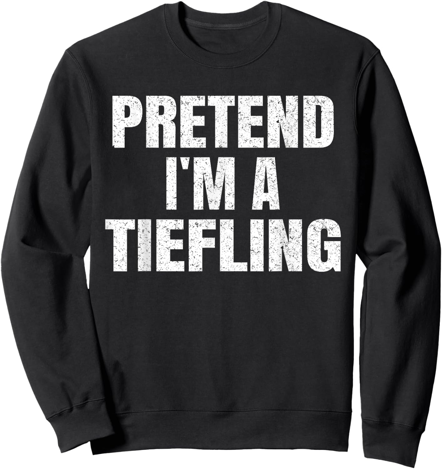 Pretend I'm A Tiefling Easy Halloween Family Group Costume Sweatshirt - Sweatshirt | Black