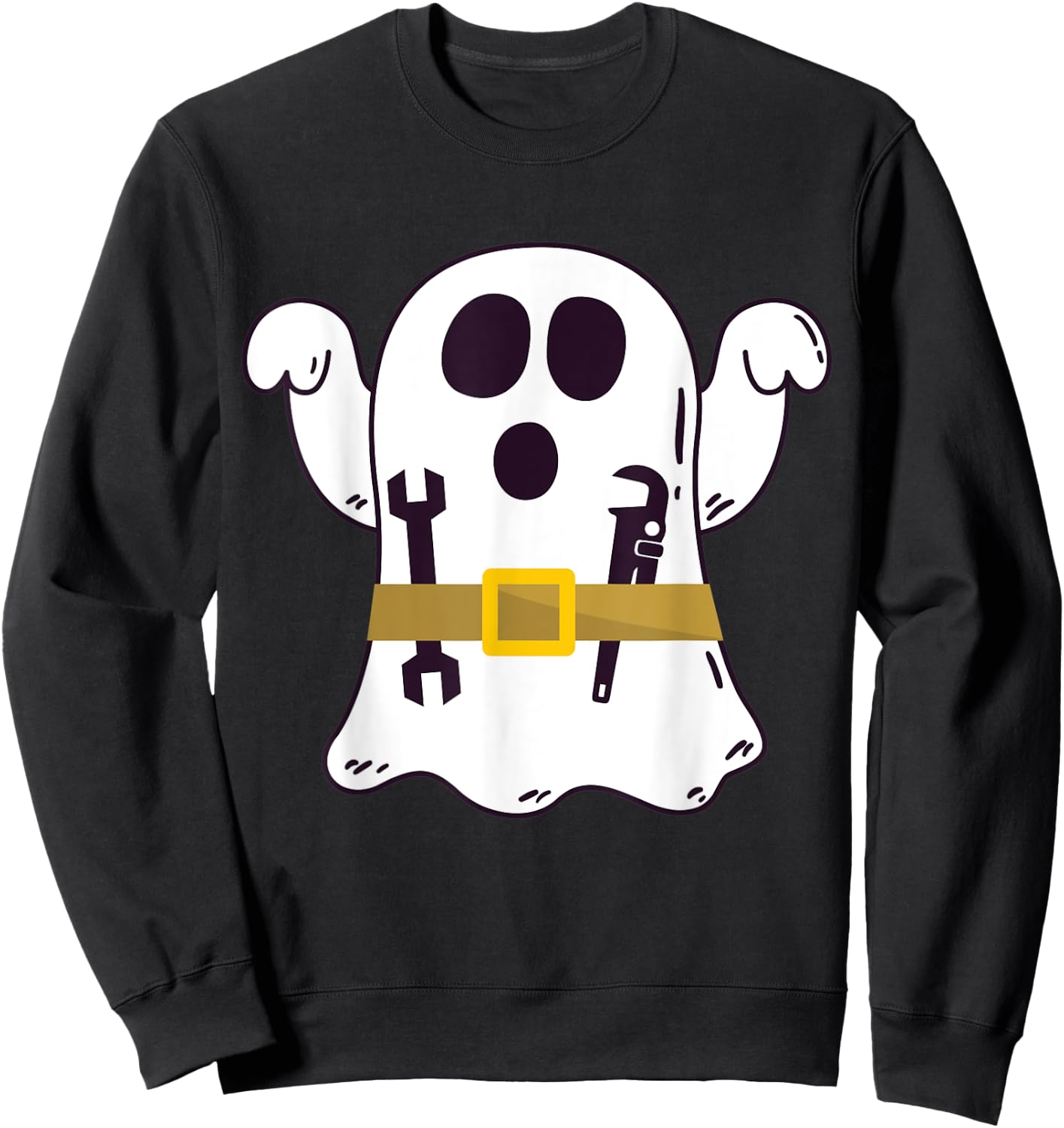Funny Ghost Plumber Halloween Costume Repairman or Mechanic Sweatshirt - Sweatshirt | Black