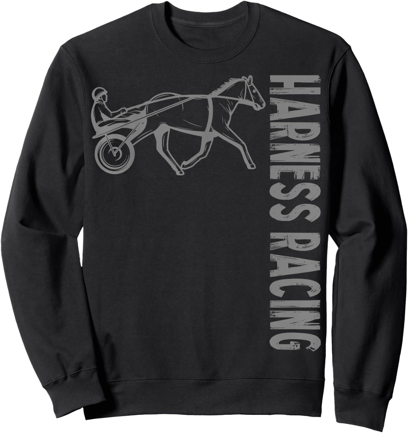 Horse Lover Sports Harness Racing Sweatshirt - Sweatshirt | Black