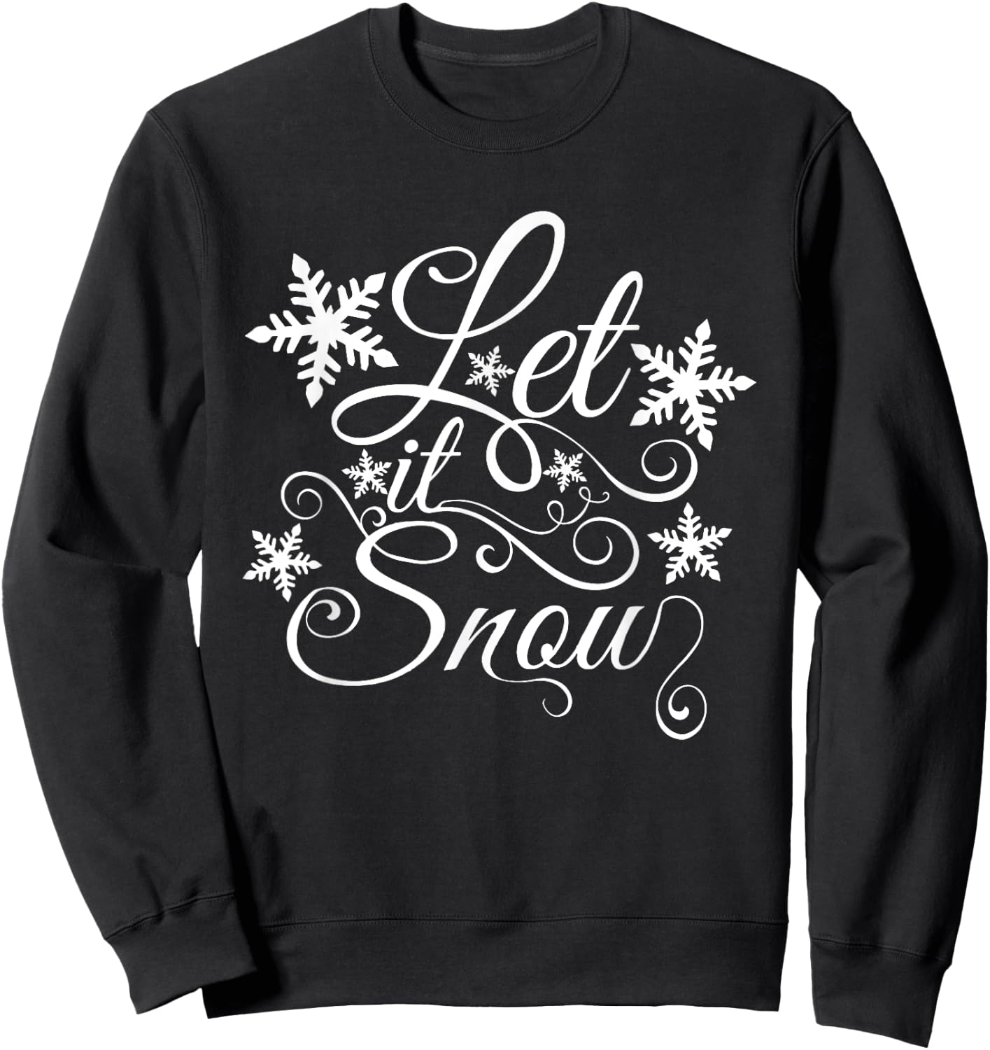 Let It Snow Christmas Snowflake Sweatshirt - Sweatshirt | Black