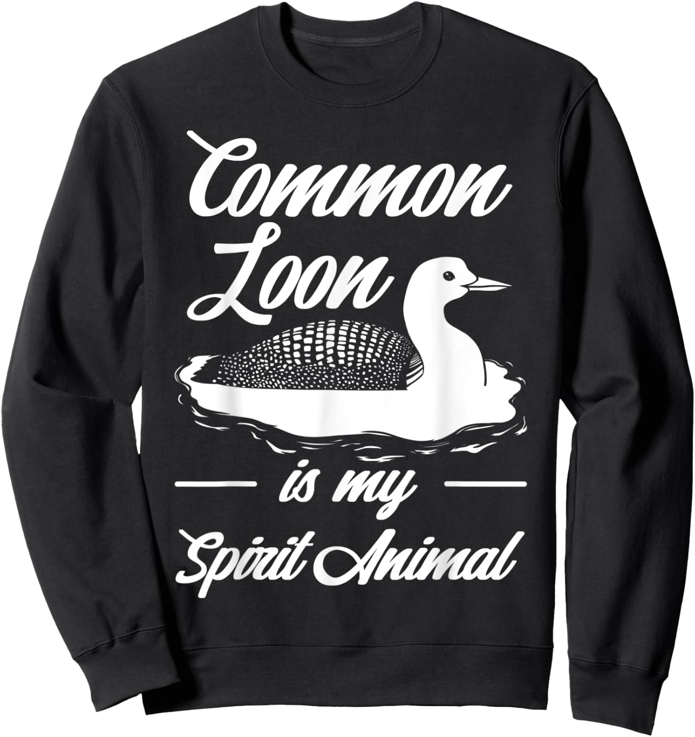 Common Loon Bird Ducks Funny Cute Sweatshirt - Sweatshirt | Black
