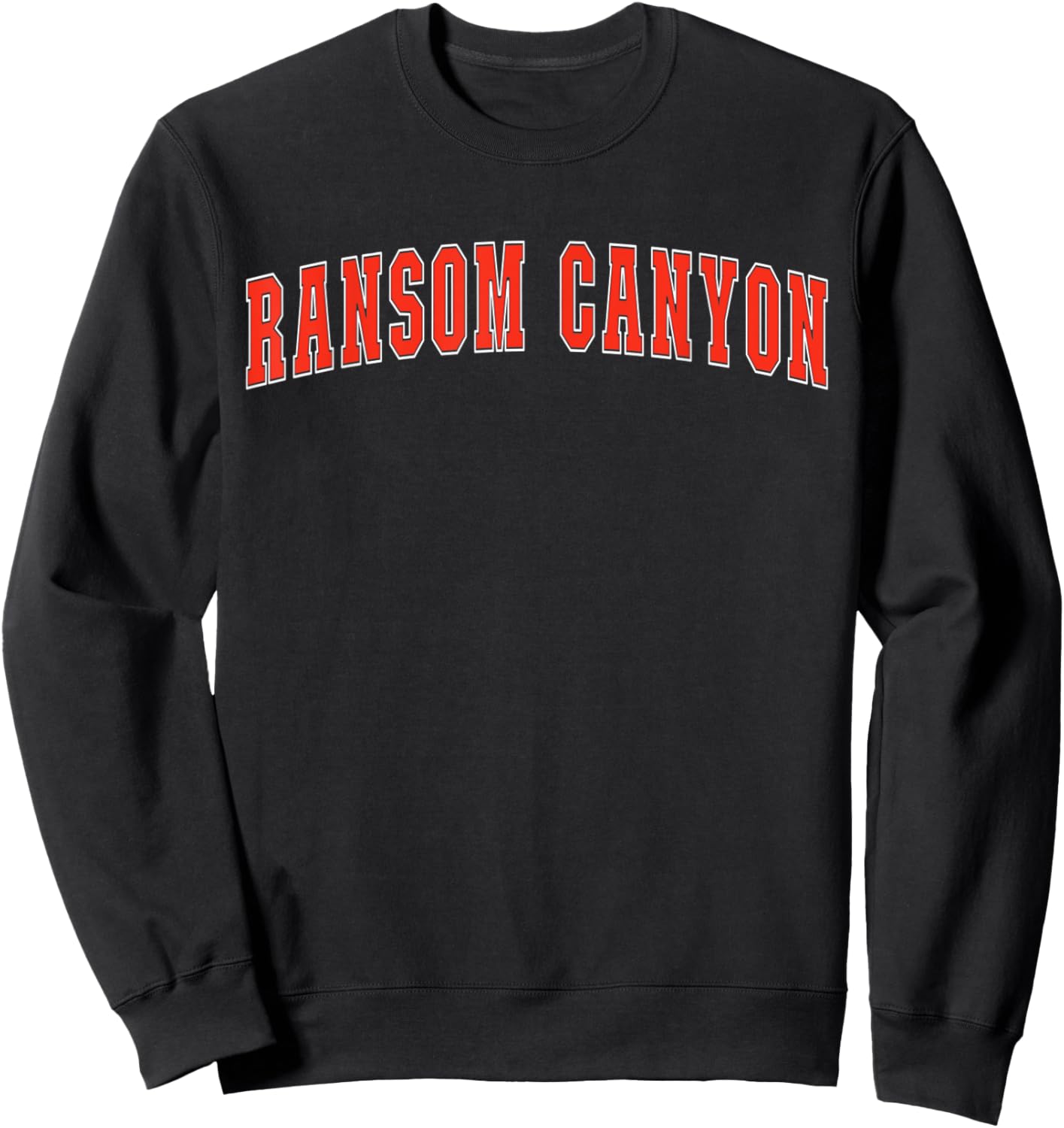 Ransom Canyon Texas TX College Style Red Text Ransom Canyon Sweatshirt - Sweatshirt | Black