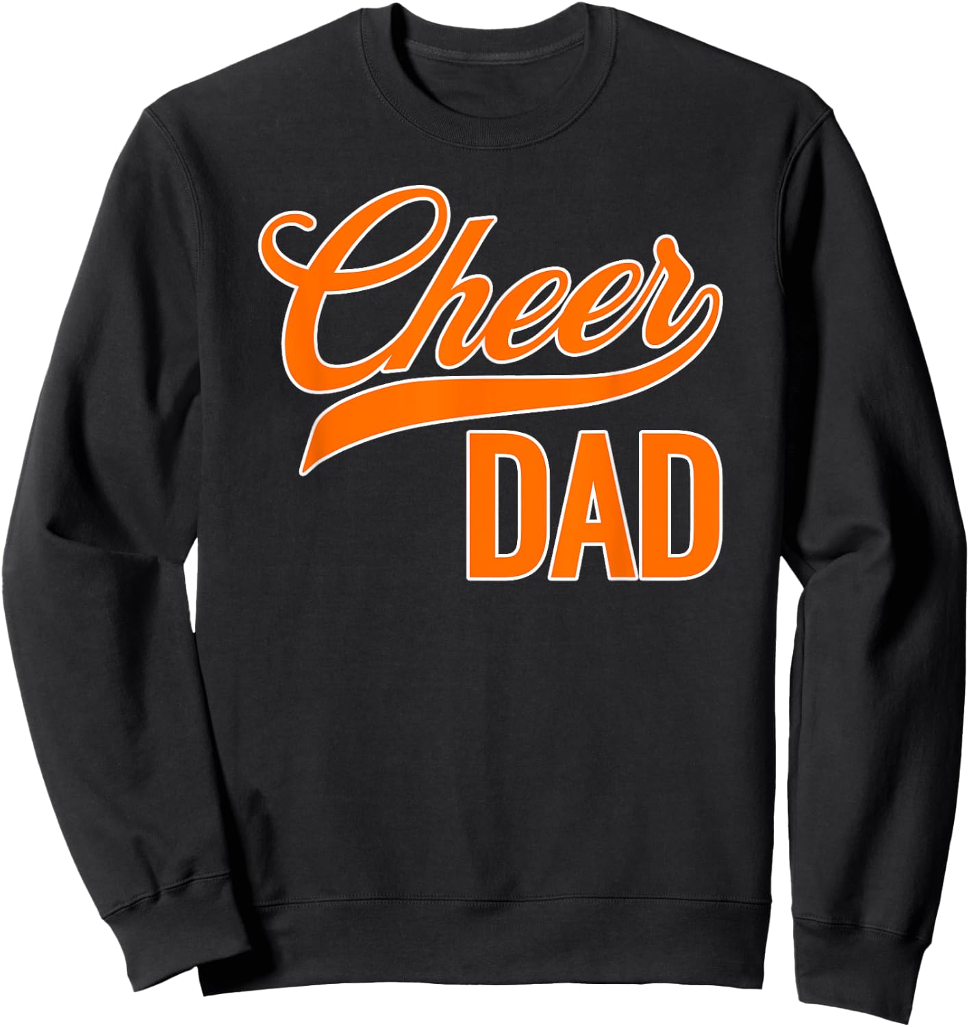 Cheer Dad Blue and Orange Cheerleading Matching Parents Sweatshirt - Sweatshirt | Black
