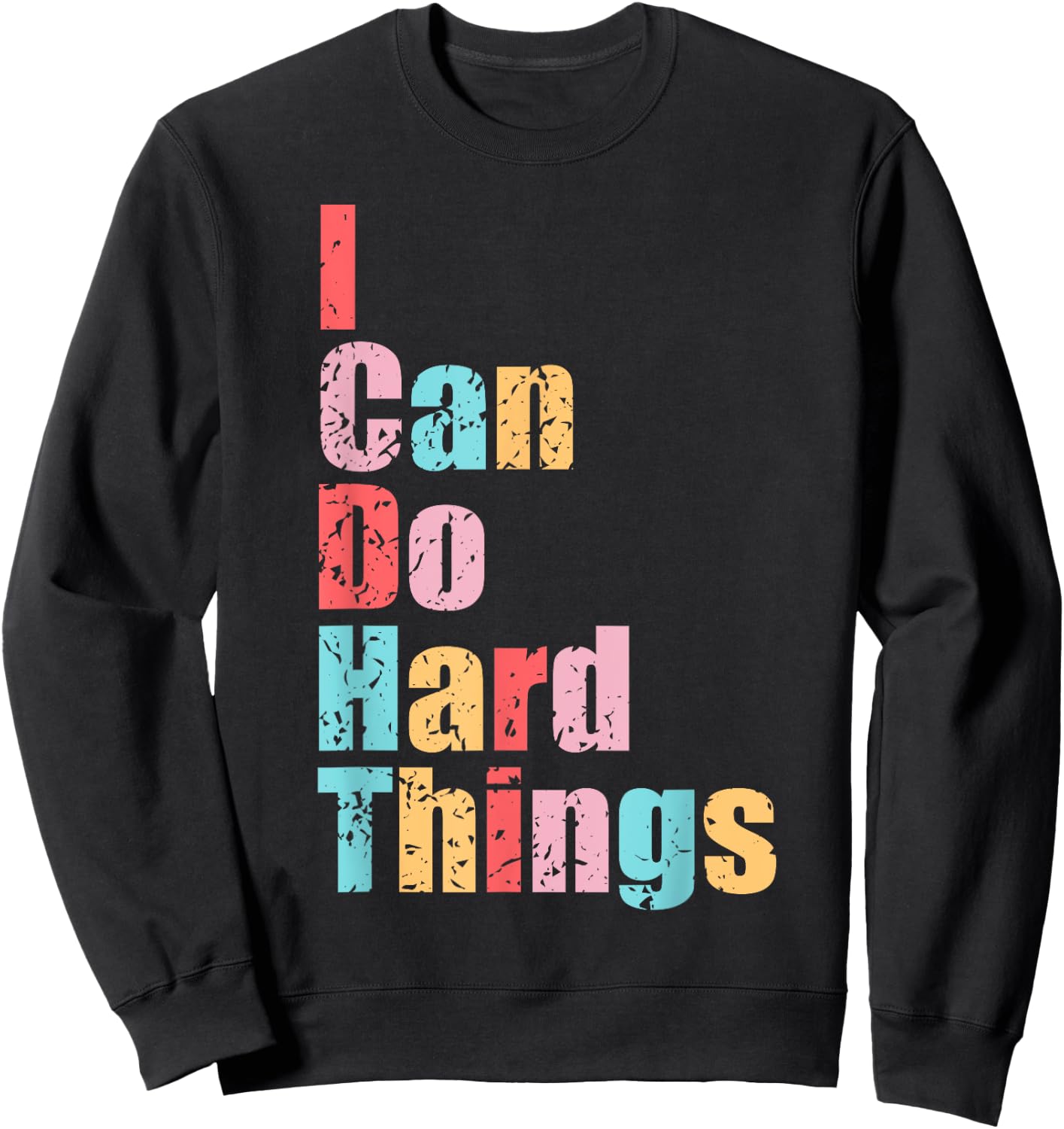 I Can Do Hard Things Vest Workout Summer Casual Sweatshirt - Sweatshirt | Black