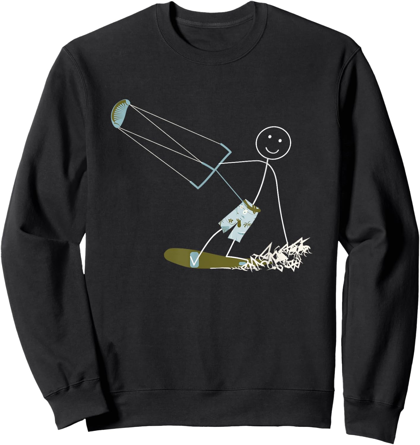 Funny Kiteboarding Design Boys Kitesurfing Sweatshirt - Sweatshirt | Black