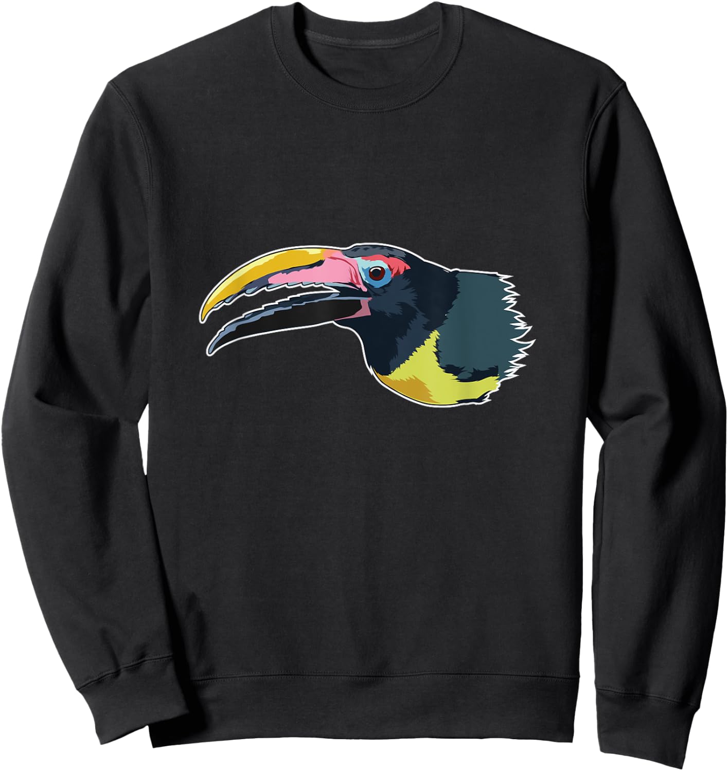Green Aracari Toucan Bird Sweatshirt - Sweatshirt | Black
