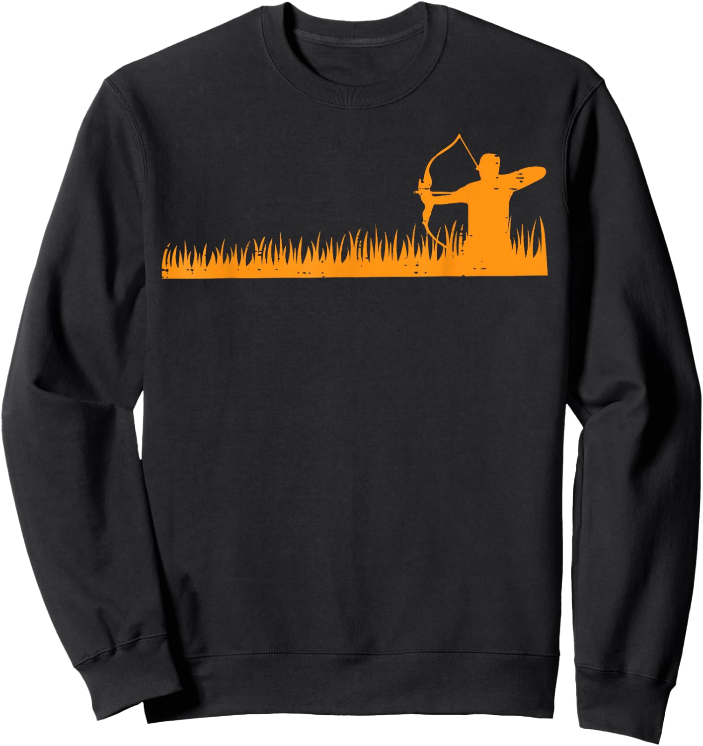 Bow Hunting Archer in Grass Archery Hunter Men Women Kids Sweatshirt - Sweatshirt | Black