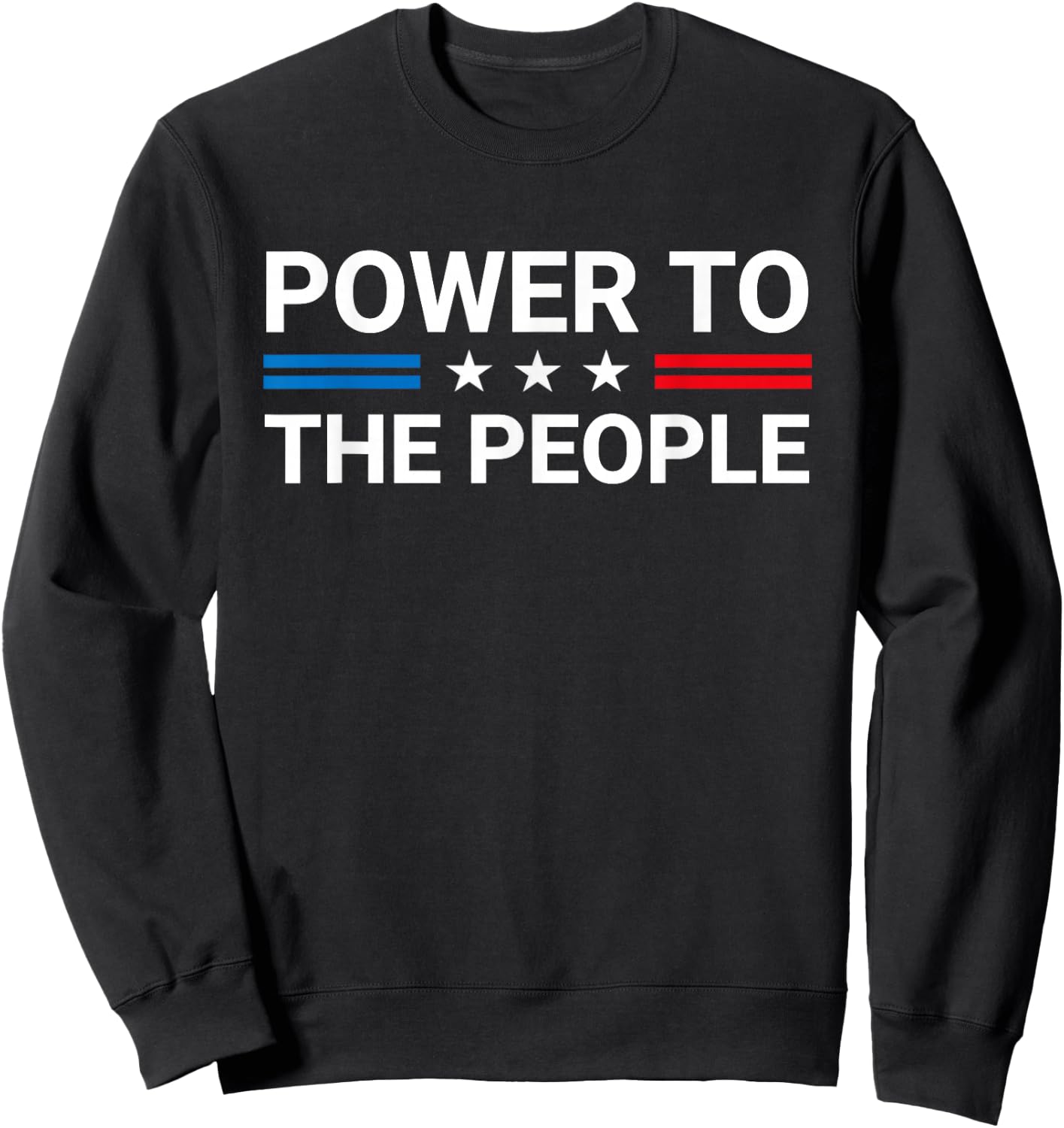 Power To The People Patriotic American Flag Sweatshirt - Sweatshirt | Black