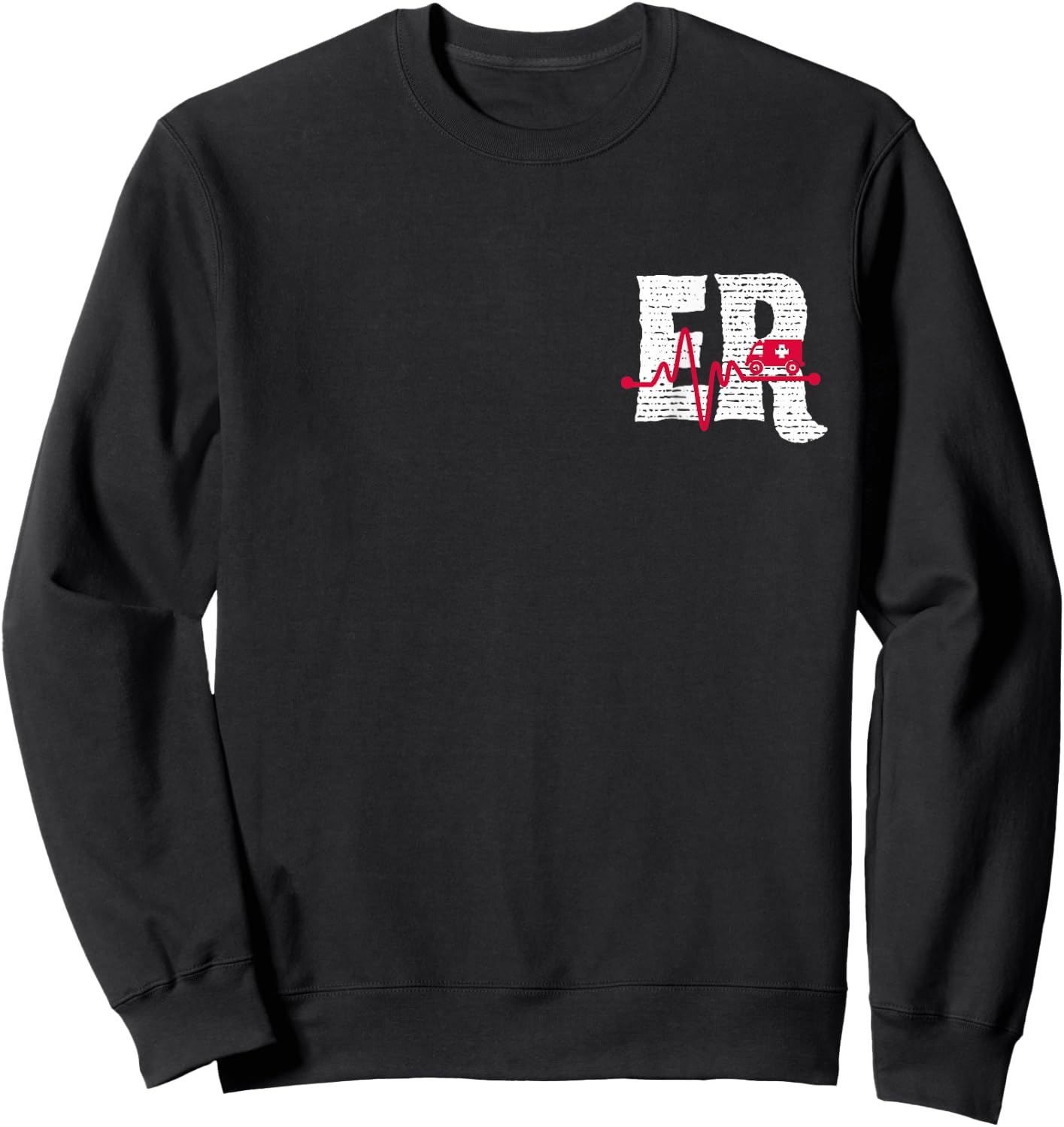 Emergency Department ER Nurse Front and Back Emergency Room Sweatshirt - Sweatshirt | Black
