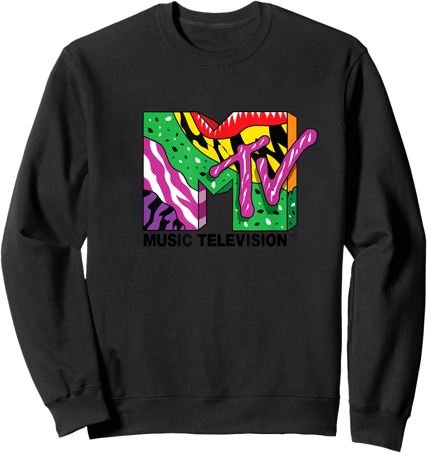 Mademark x MTV - The official MTV Logo with colorful crazy wild creative art Sweatshirt - Sweatshirt | Black
