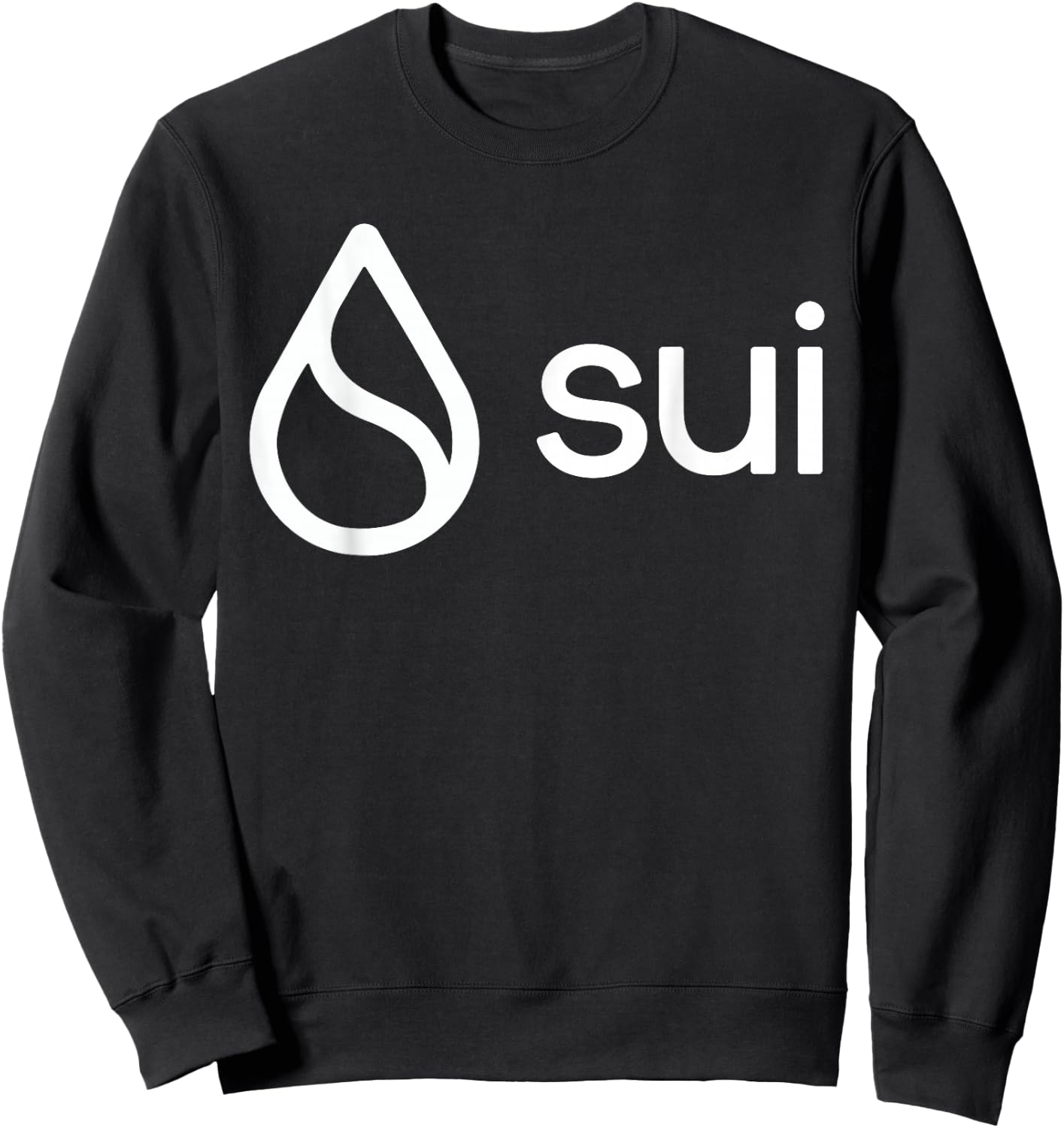 SUI Crypto Coin Fanboi Black Sui Coin Crypto Women's -Adults Small Classic Fit Short Sleeve Sweatshirt - Sweatshirt | Black