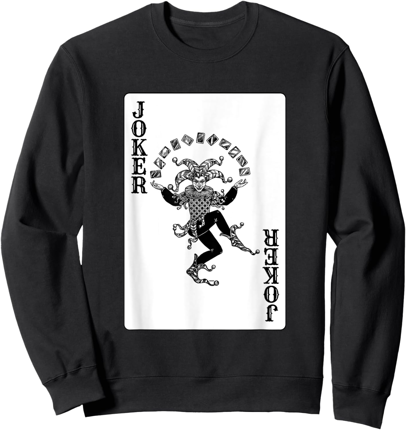 Joker Casino Poker Card Games Playing Cards Black Jack Sweatshirt - Sweatshirt | Black