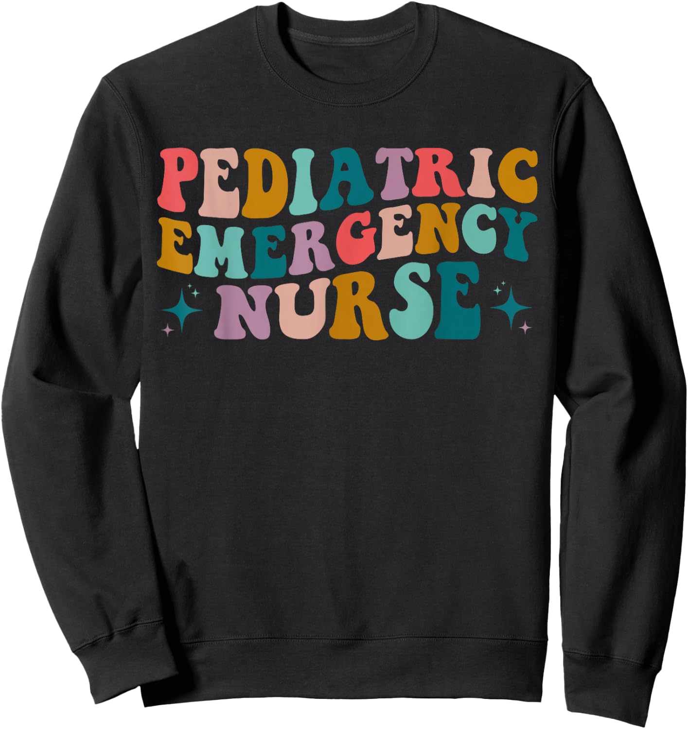 PEDS Emergency design Pediatric ER Nurse Emergency Room RN Nursing groovy retro Sweatshirt - Sweatshirt | Black