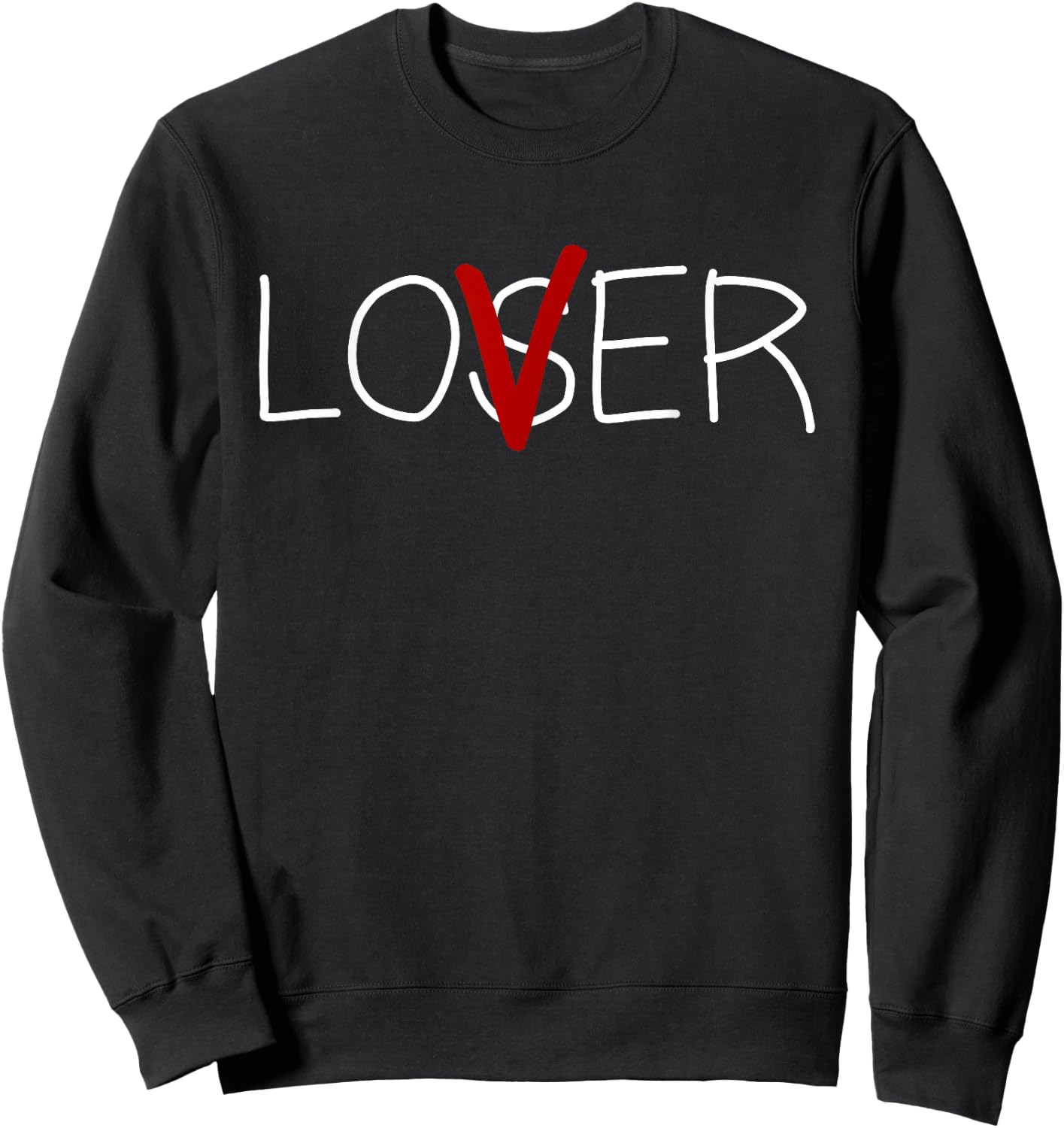 Loser Lover Club Co. Loser Lover Horror , -Adults, Short Sleeve, Black, Small Sweatshirt - Sweatshirt | Black
