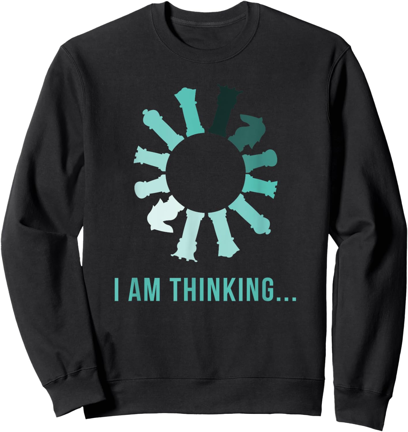 Funny Chess Chess Player Thinking Sweatshirt - Sweatshirt | Black